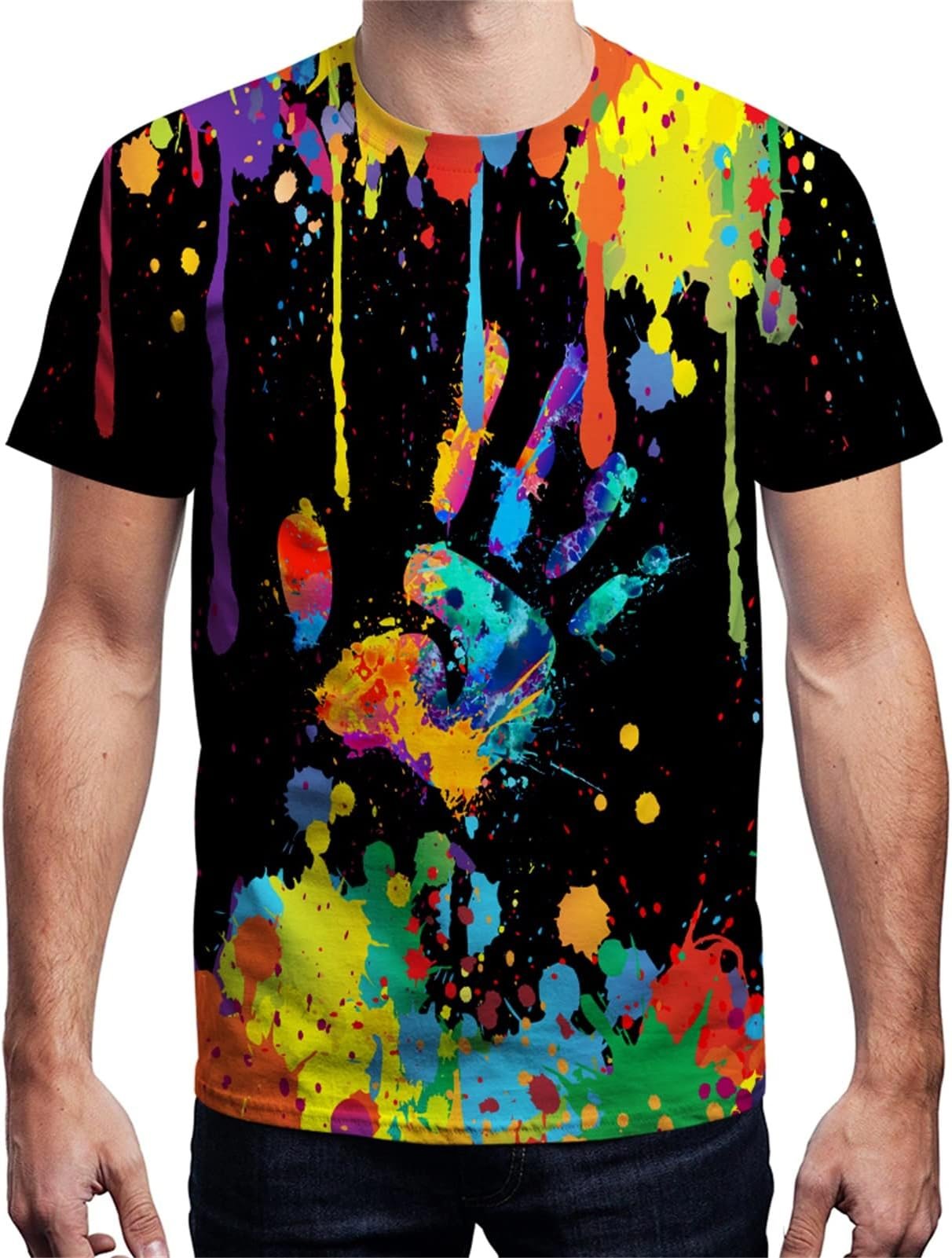 3D Fashion Tee Shirt for Adults, Unisex Casual Printed T-Shirt with Unique Summer Style