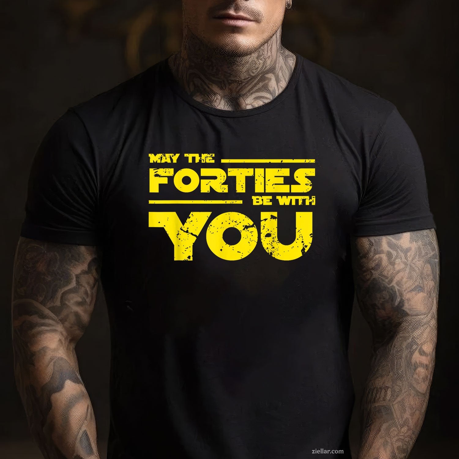 40th Birthday Tee and T-Shirt for May Adults, Funny May the Forties Be With You T-Shirt