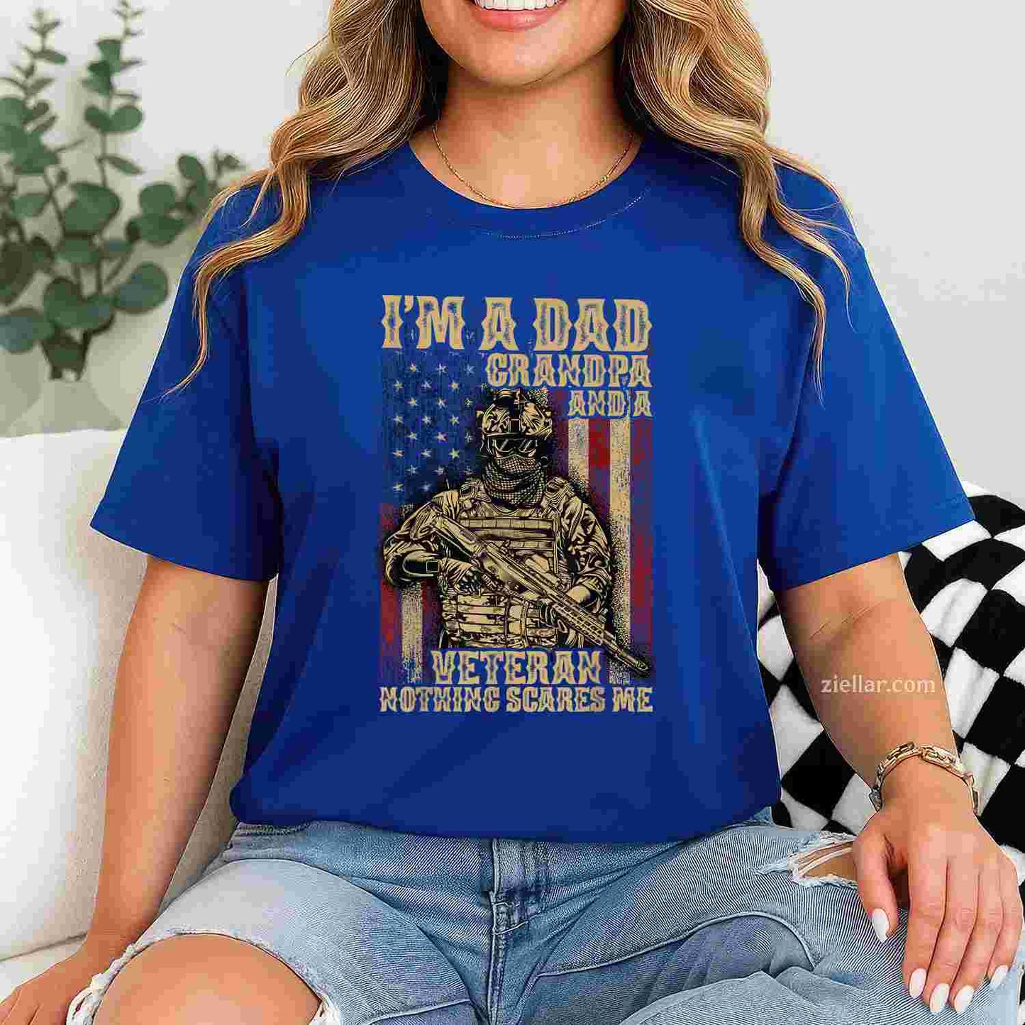 4Th Of July Usa Flag, I'M A Dad, Grandpa And A Veteran T-Shirt And Tee For Adults
