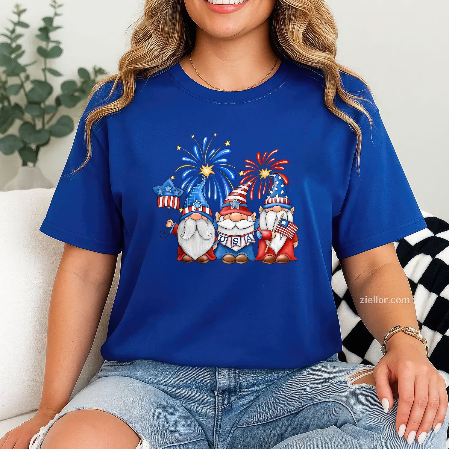 4th Of July Three Gnomes Celebrating USA Independence