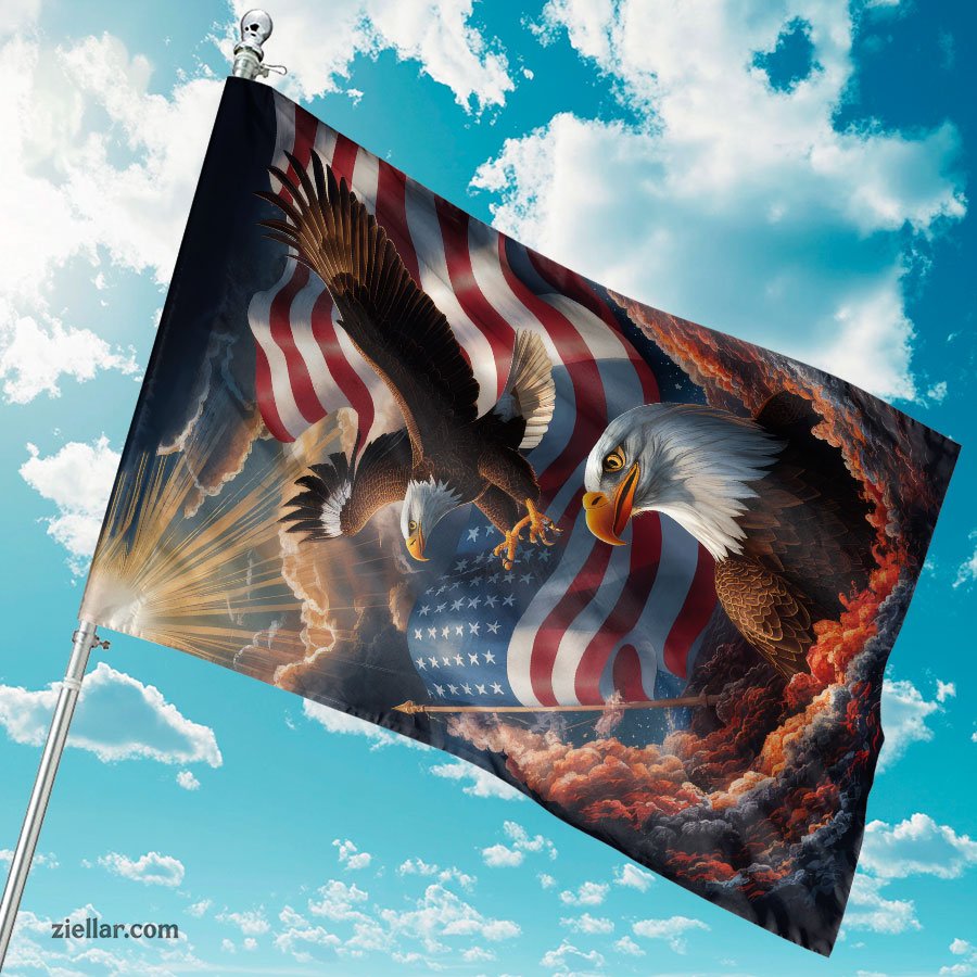 4th of July Garden Flag - American Eagle Patriotic Outdoor Banner for Home