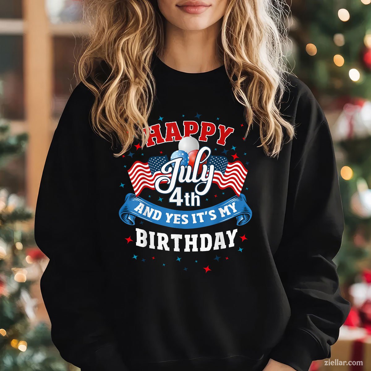 4th of July Birthday Shirt American Flag Happy Sweatshirt