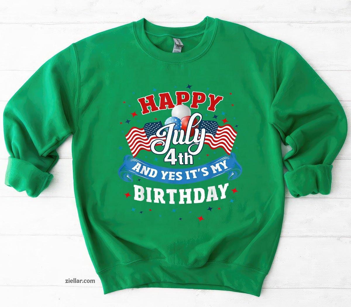 4th of July Birthday Shirt American Flag Happy Sweatshirt