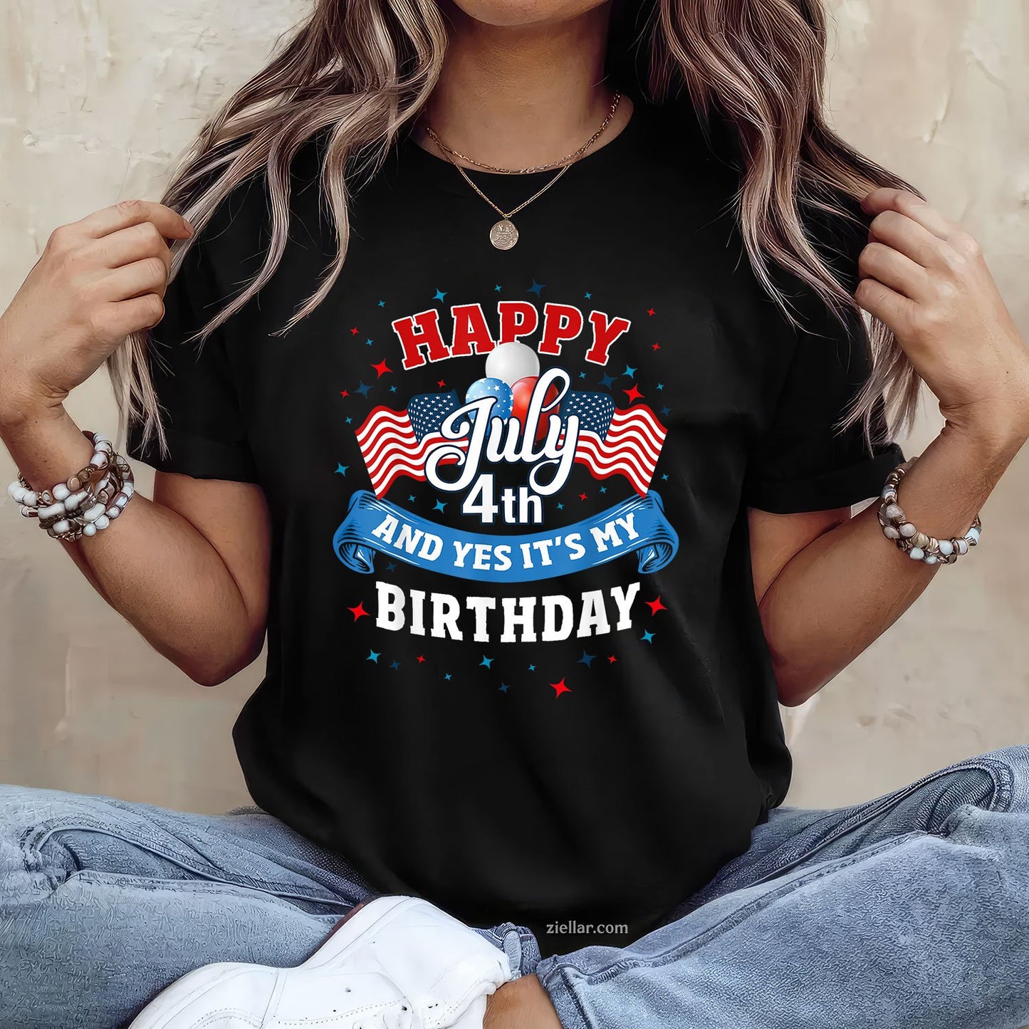 4th of July Birthday Shirt American Flag