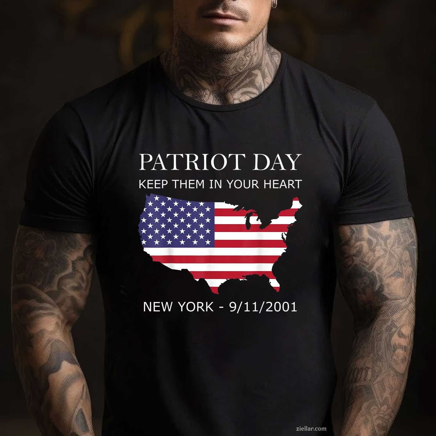 9_11_2001 Memorial Quote USA Flag Patriots Day T-Shirt Tee for Men Women Adults Unisex