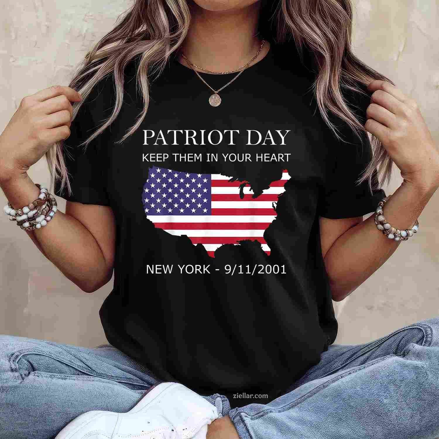 9_11_2001 Memorial Quote USA Flag Patriots Day T-Shirt Tee for Men Women Adults Unisex