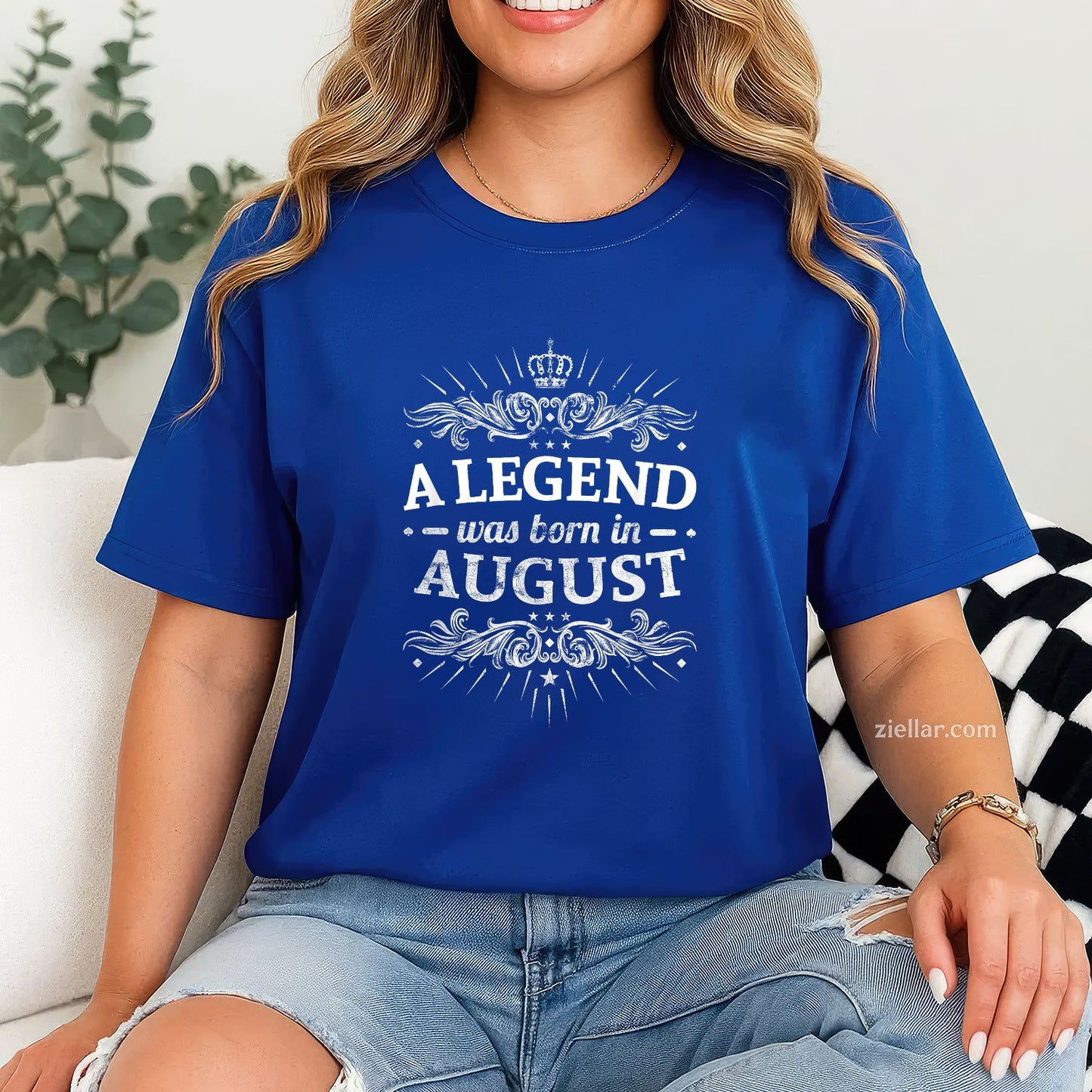 A Legend Was Born in August Tee and T-Shirt, Birthday Gift T-Shirt for Men and Women Adults
