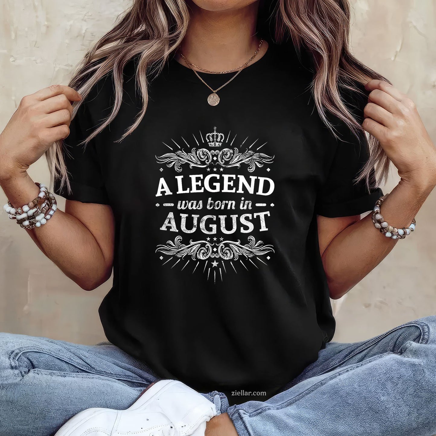 A Legend Was Born in August Tee and T-Shirt, Birthday Gift T-Shirt for Men and Women Adults