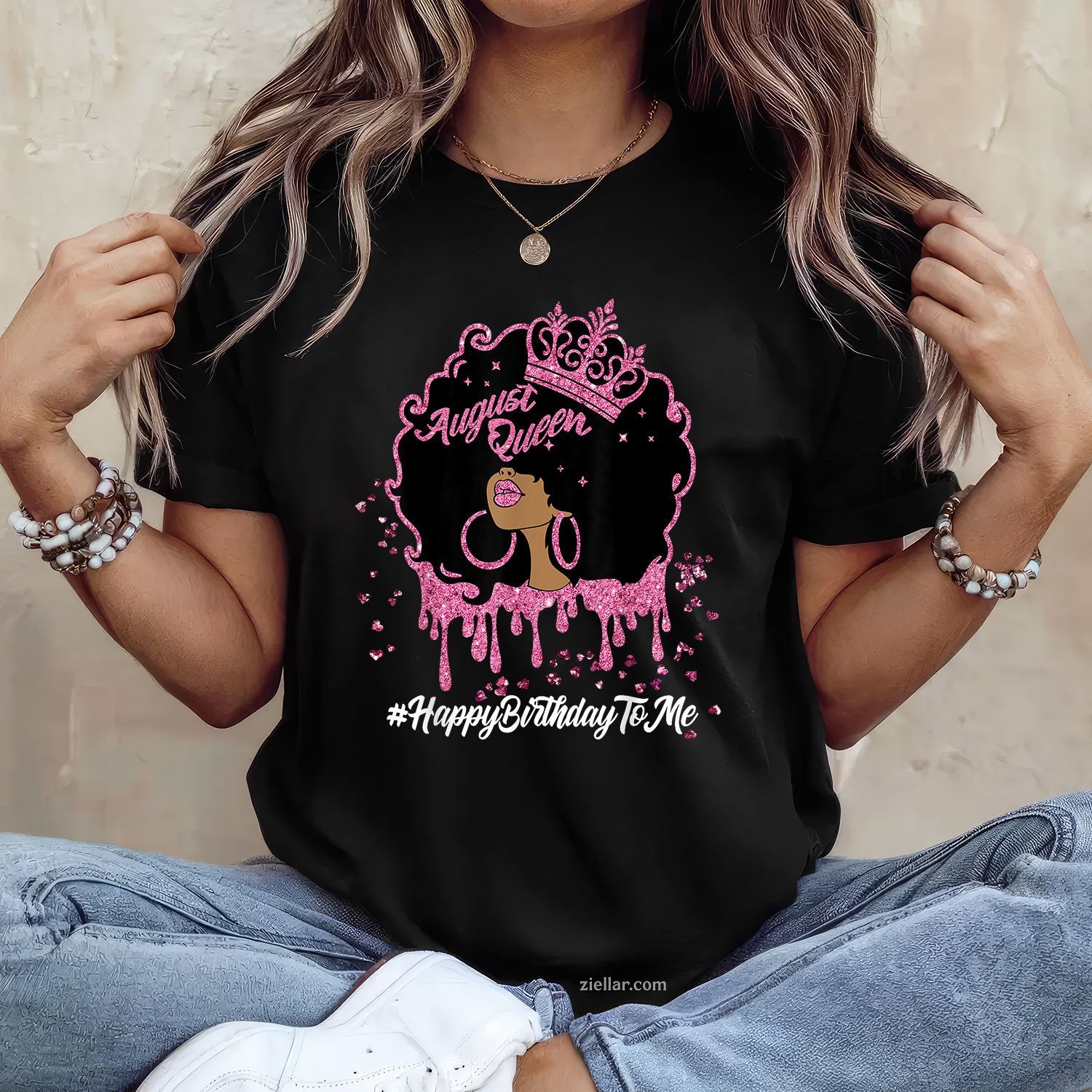 A Queen Was Born in August Tee and T-Shirt, Birthday T-Shirt Gift for Proud August Women