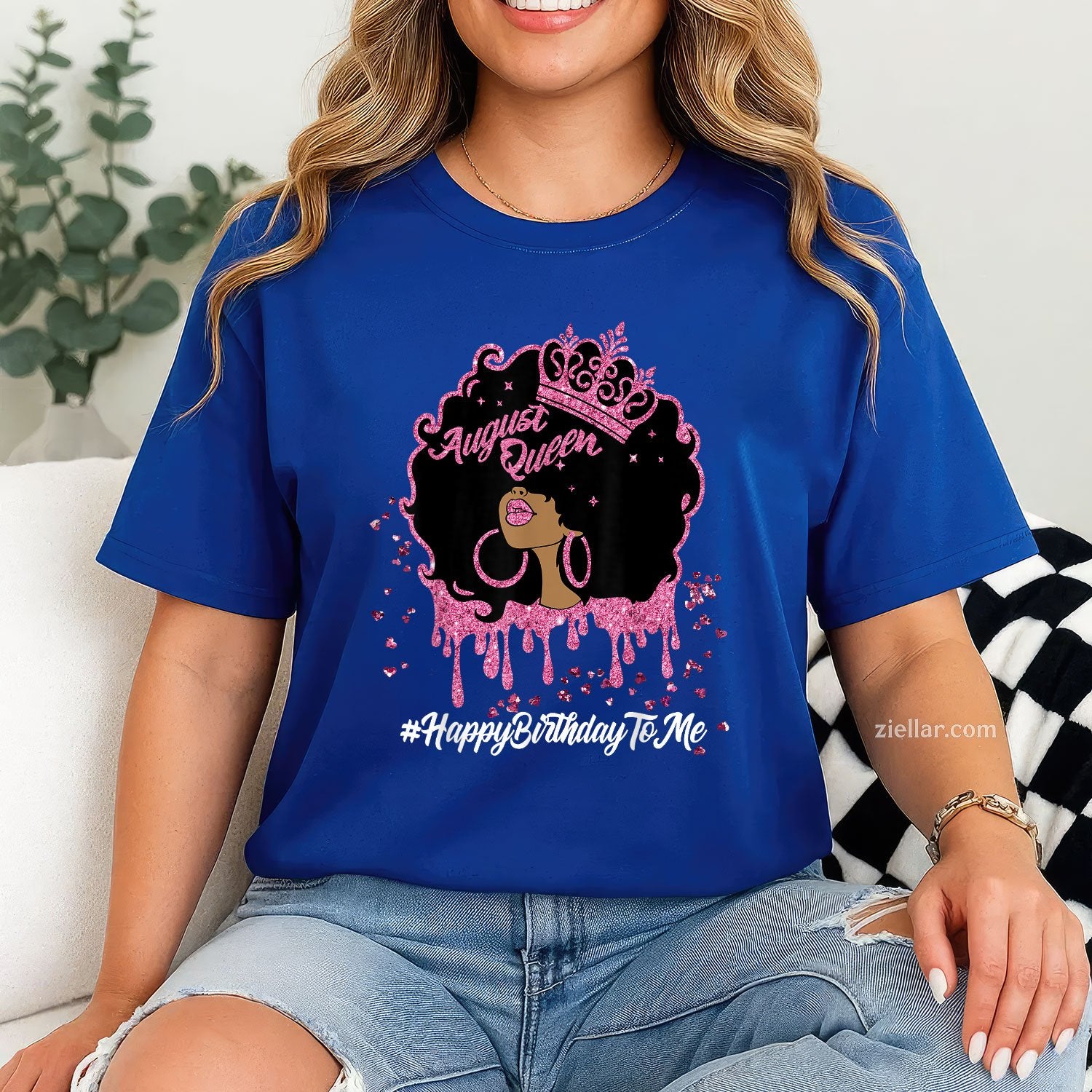 A Queen Was Born in August Tee and T-Shirt, Birthday T-Shirt Gift for Proud August Women