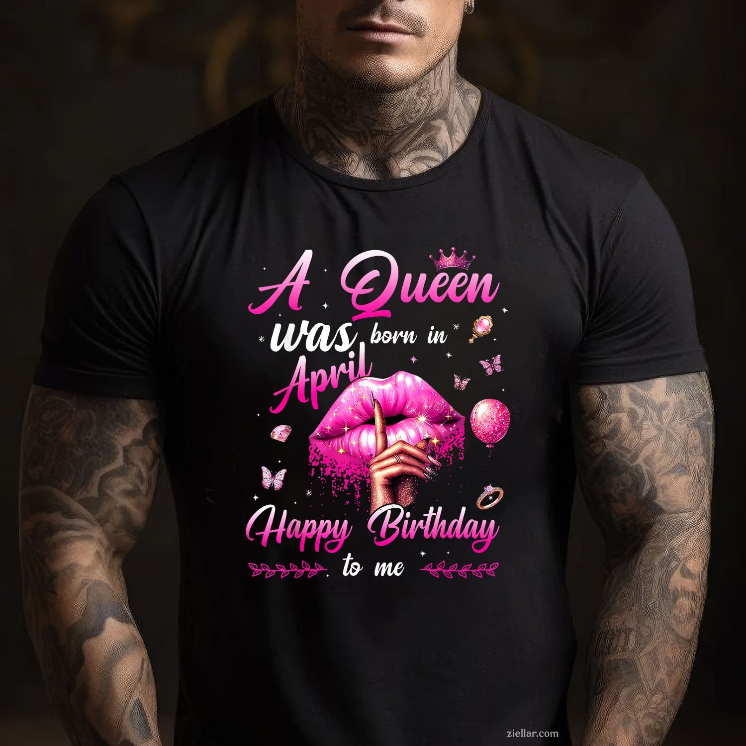 A Queen Was Born in April Tee and T-Shirt, Happy Birthday to Me T-Shirt Gift for Women Adults