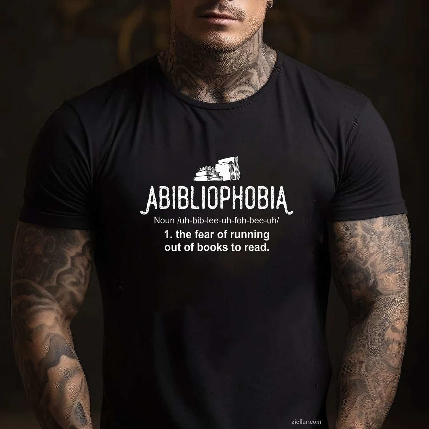 Abibliophobia Definition Librarian T-Shirt, Reading Books Lover Vintage Graphic Tee For Adults Unisex