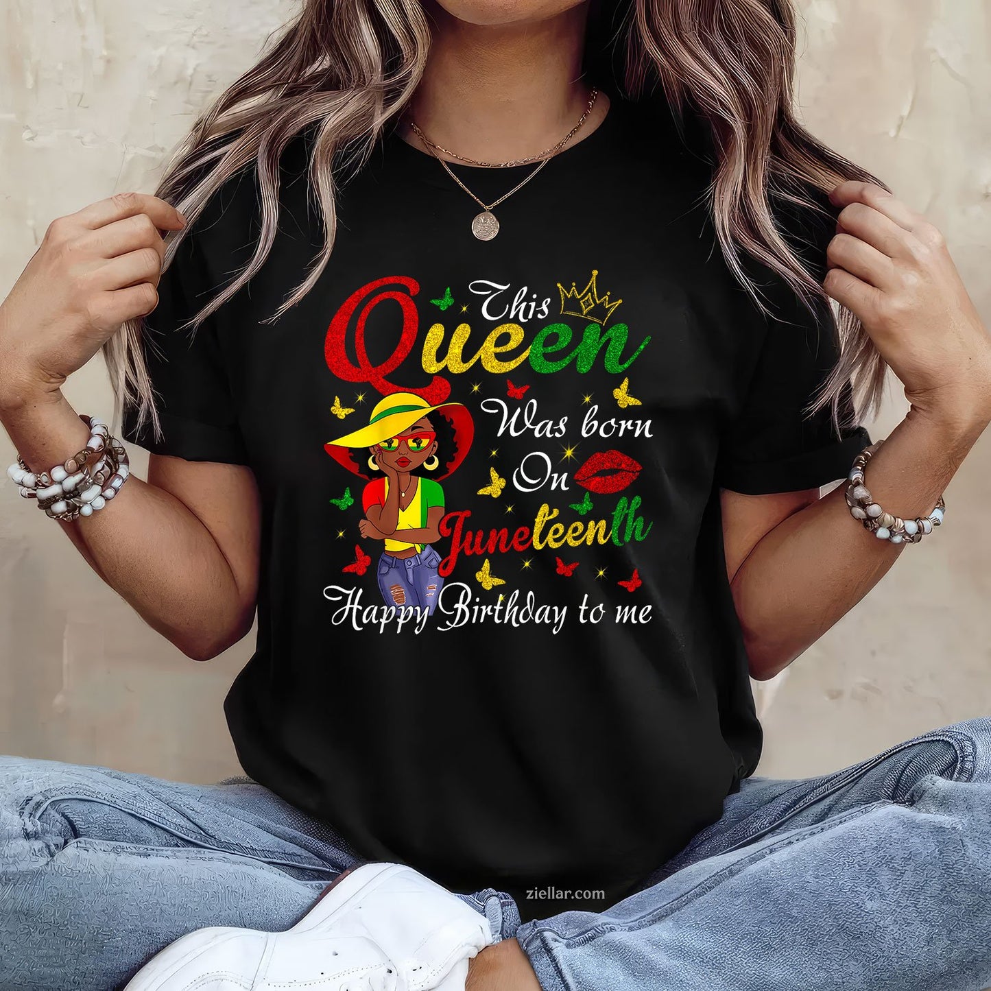 African American Black Queen Happy Birthday Juneteenth TShirt Unisex Adult