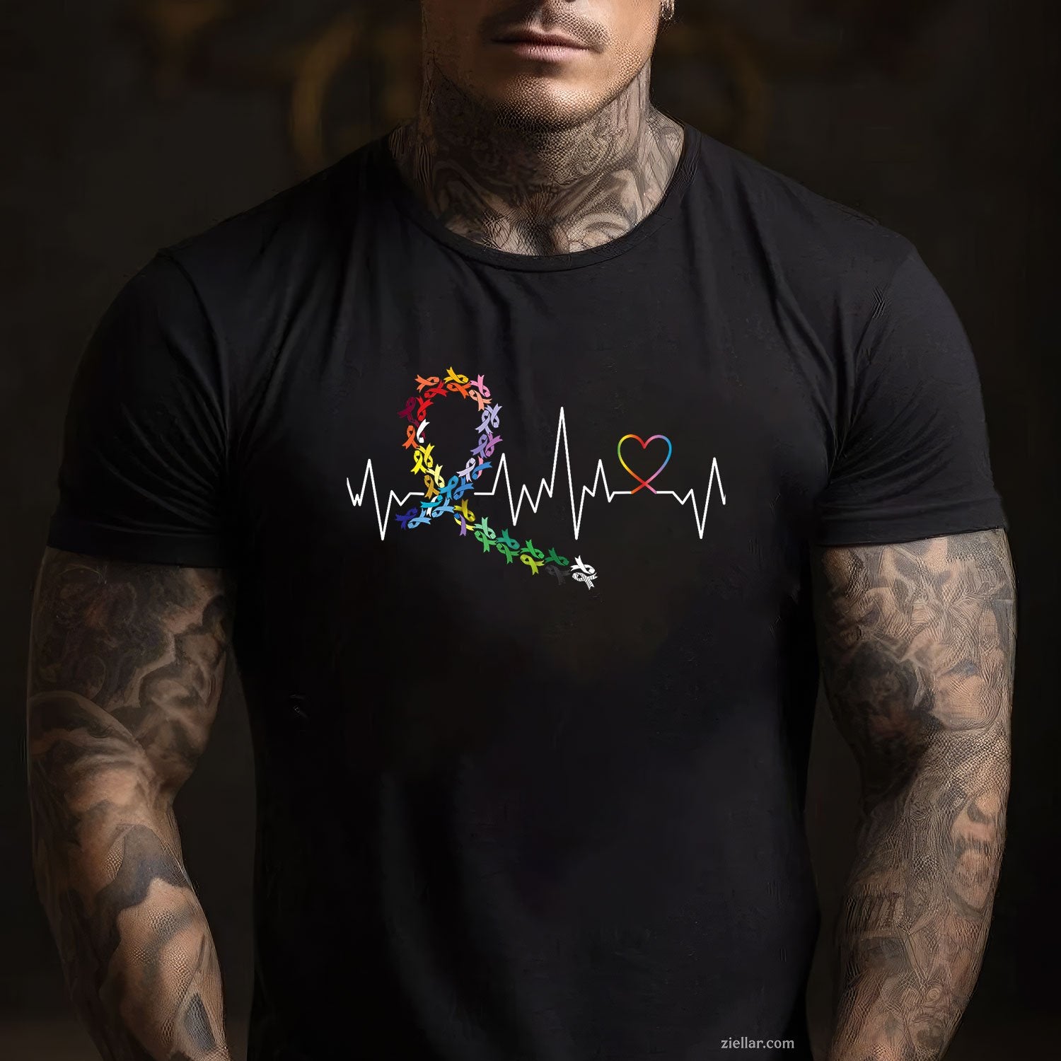 All Cancer Matters Awareness Day Heartbeat Tee and T-Shirt, Lung Cancer Awareness Support T-Shirt for Men and Women Adults