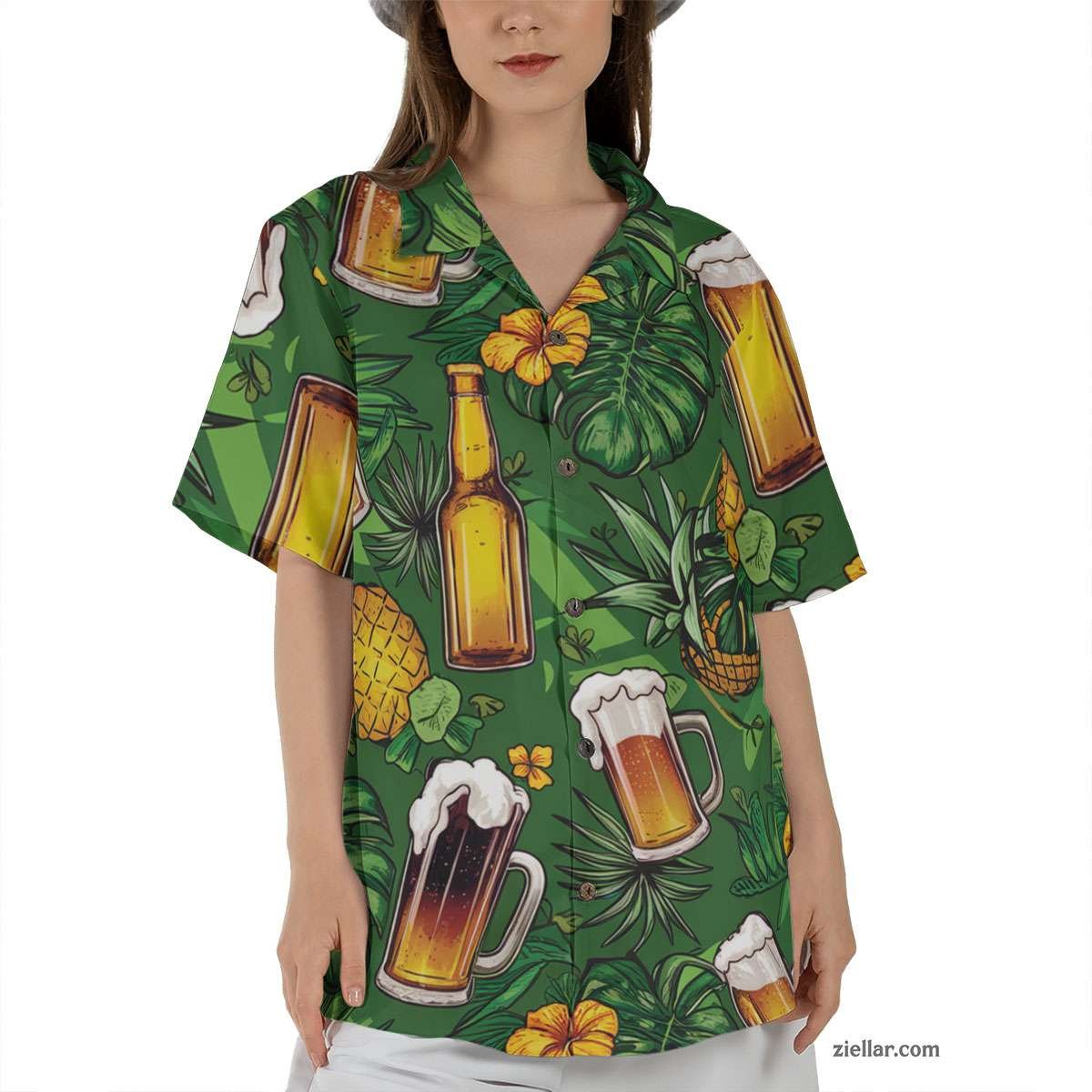 Aloha Pineapple Beer Hawaiian Shirt Tee, Summer Beach Gift for Men Women