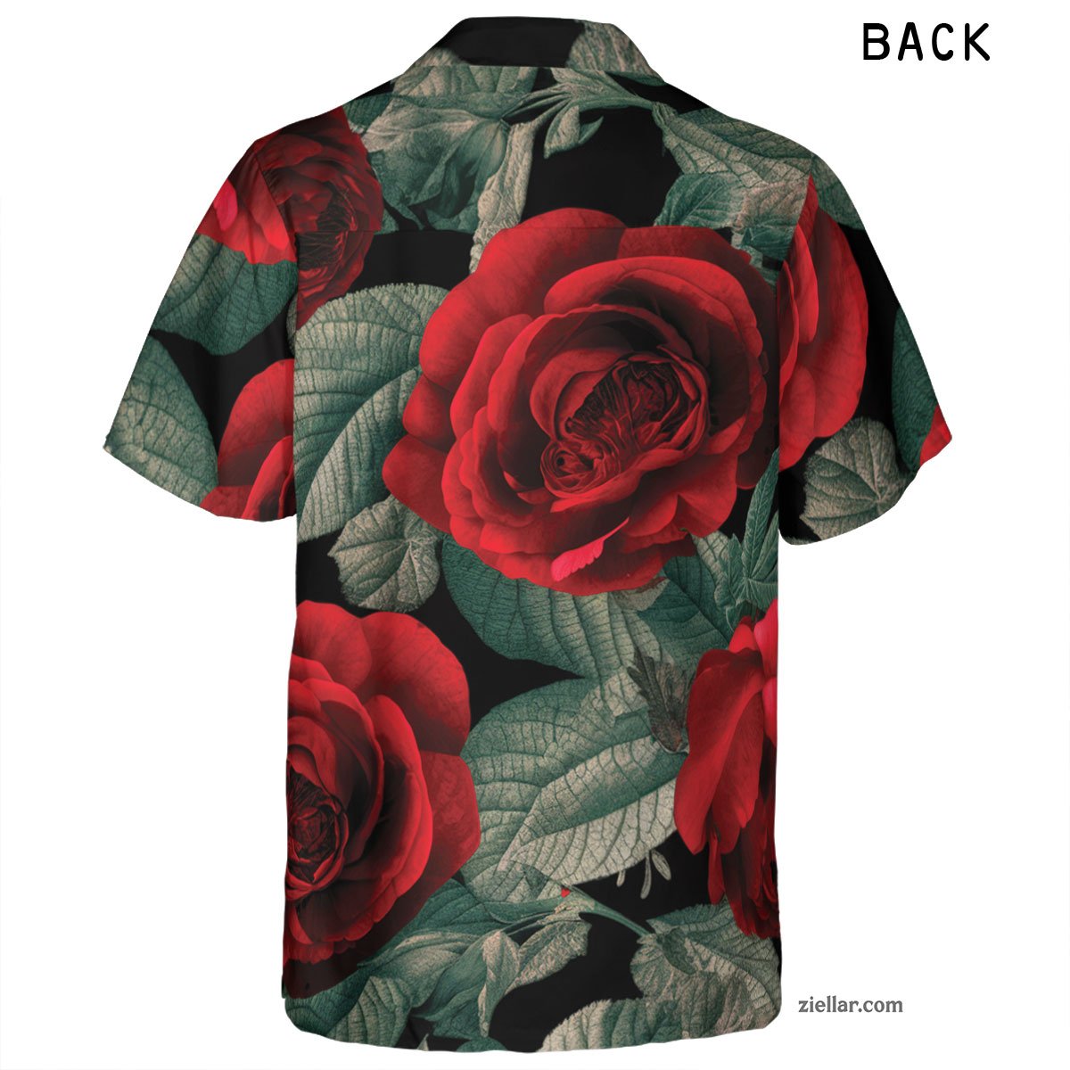 Aloha Red Rose Hawaiian Shirt Tee, Tropical Vacation Outfit for Adults