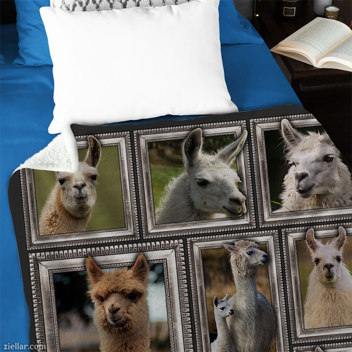 Alpaca Family Quilt Blanket, Fleece Blanket Funny Llama Patchwork Gift for Animal Lovers