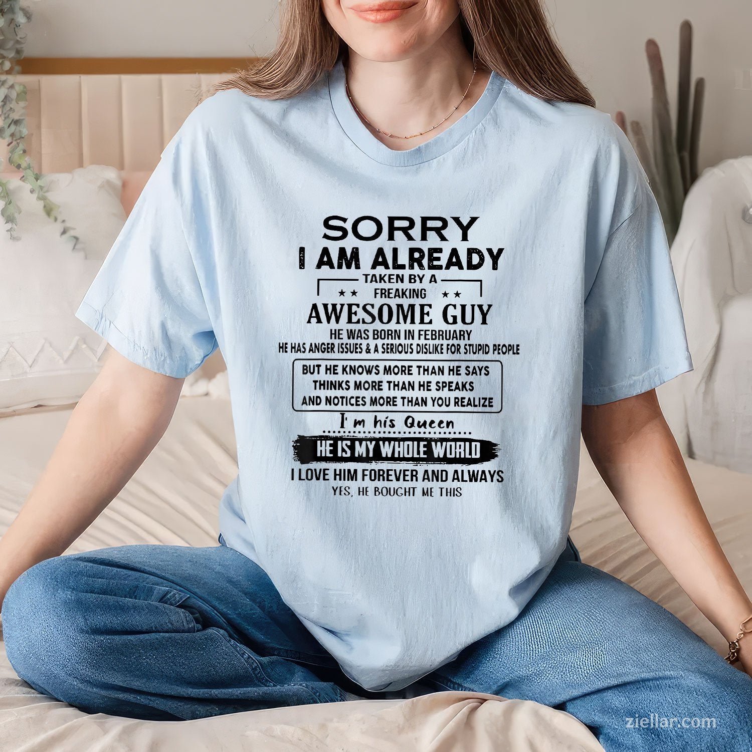 Already Taken by Awesome Guy February Tee and T-Shirt, Funny Love T-Shirt Gift for Women Adults