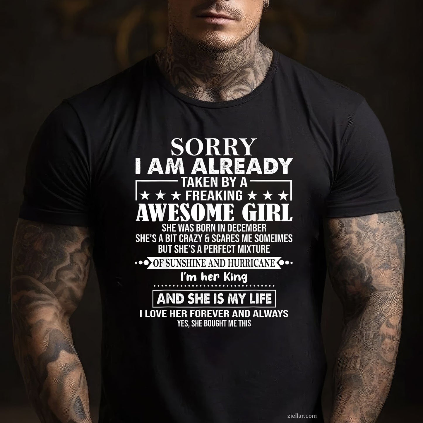 Already Taken by Awesome December Girl Tee and T-Shirt, Funny Love Gift T-Shirt for Men Adults