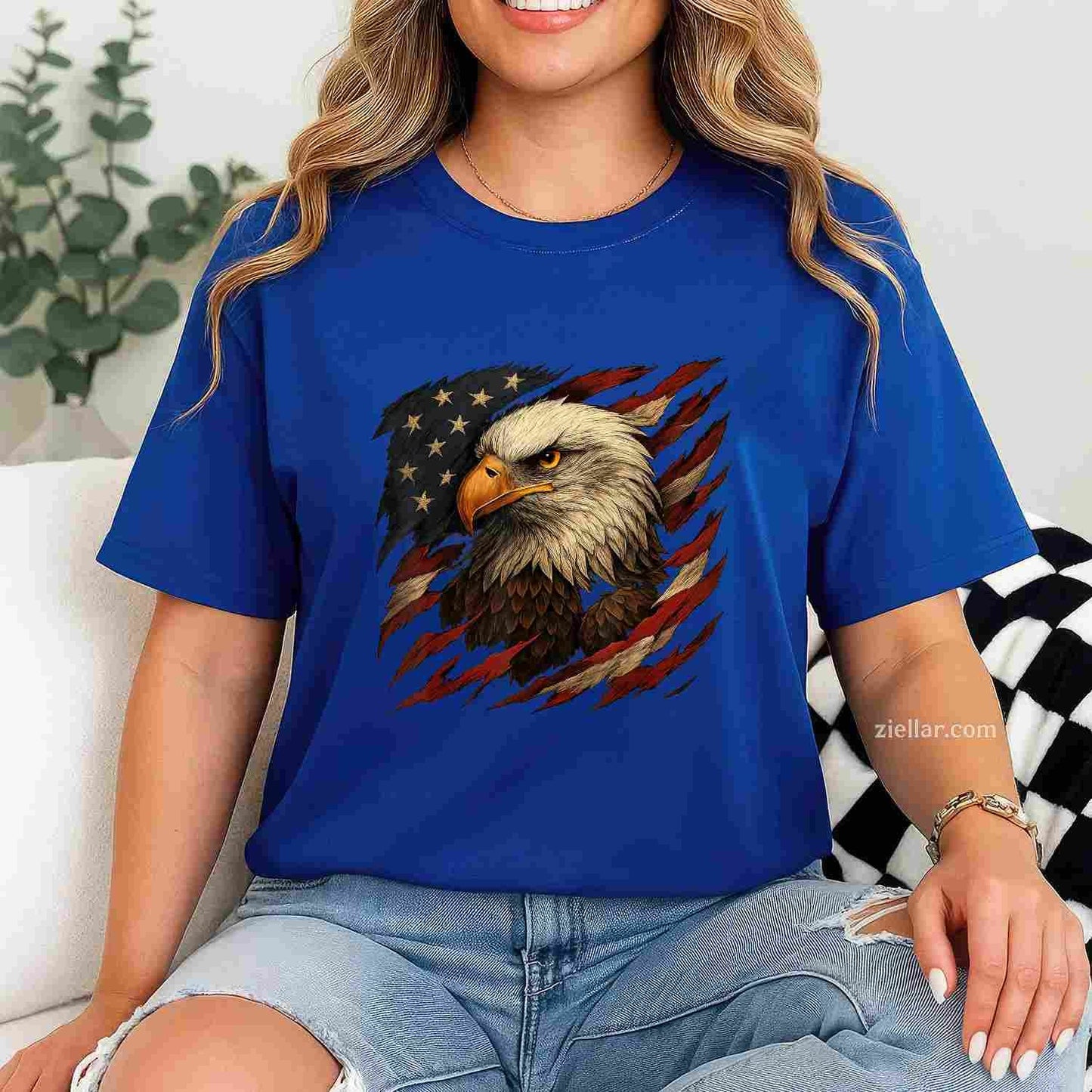 American Bald Eagle, American flag, Vintage USA Flag T-Shirt Tee for Men Women Adults Unisex