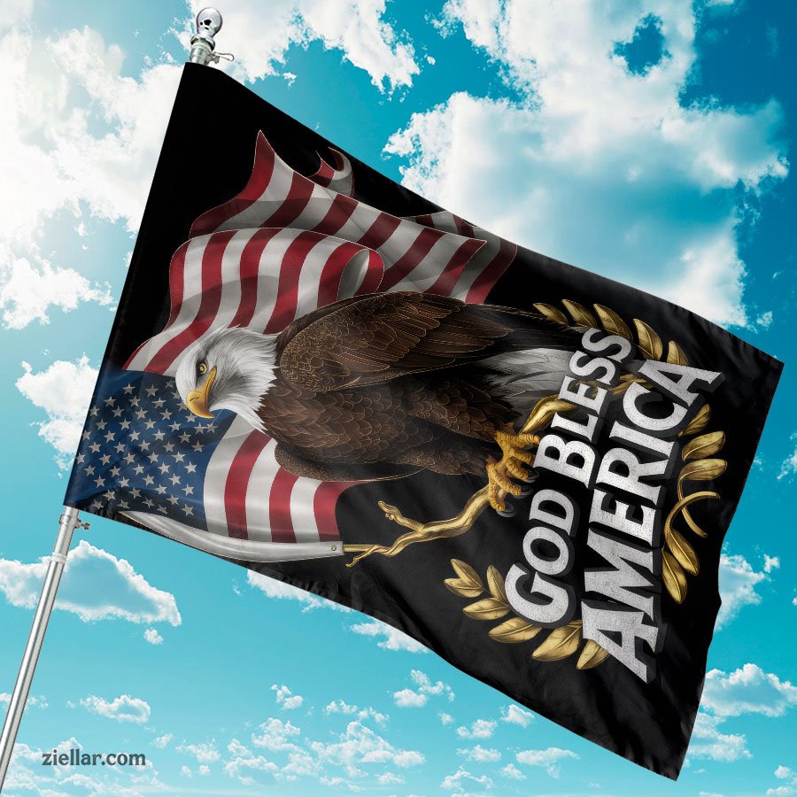 American Eagle Flag Garden Decor God Bless America Yard Patriotic Banner