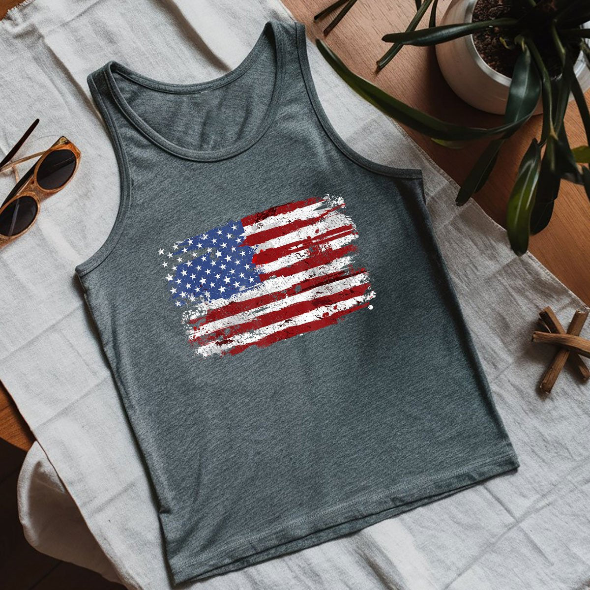 American Flag USA United States of America US 4th July Tank Top Shirt