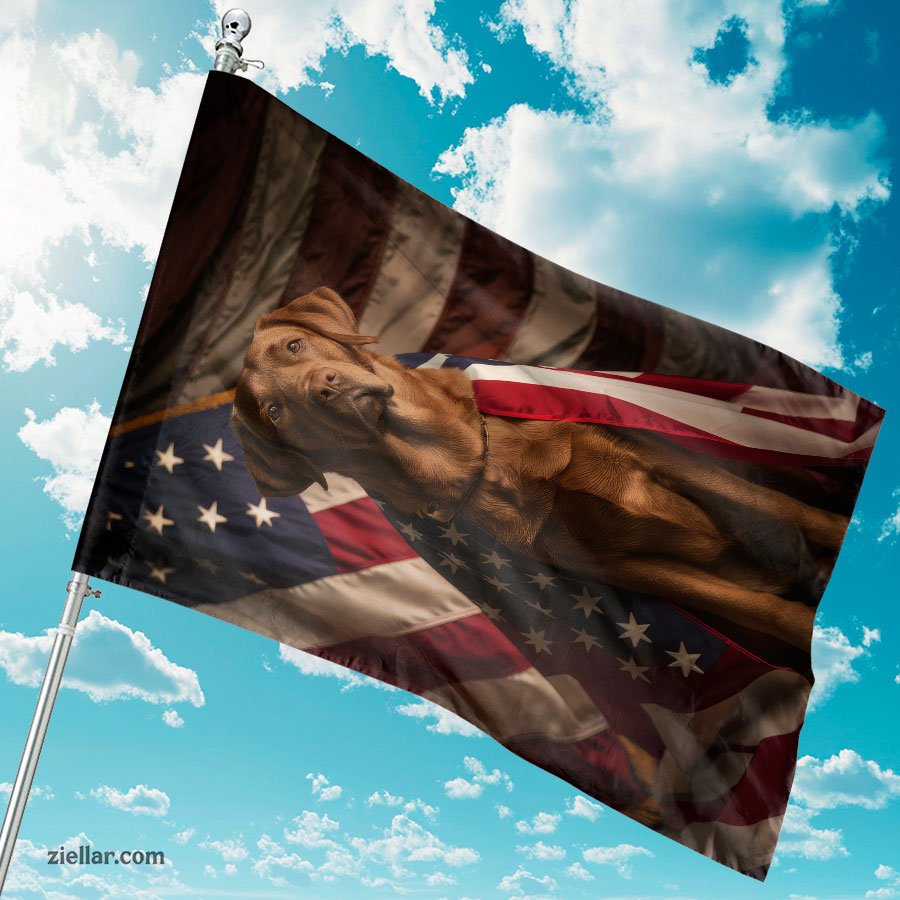 American Flag Dog Yard Flag Patriotic Home Garden Decor USA Pet Banner