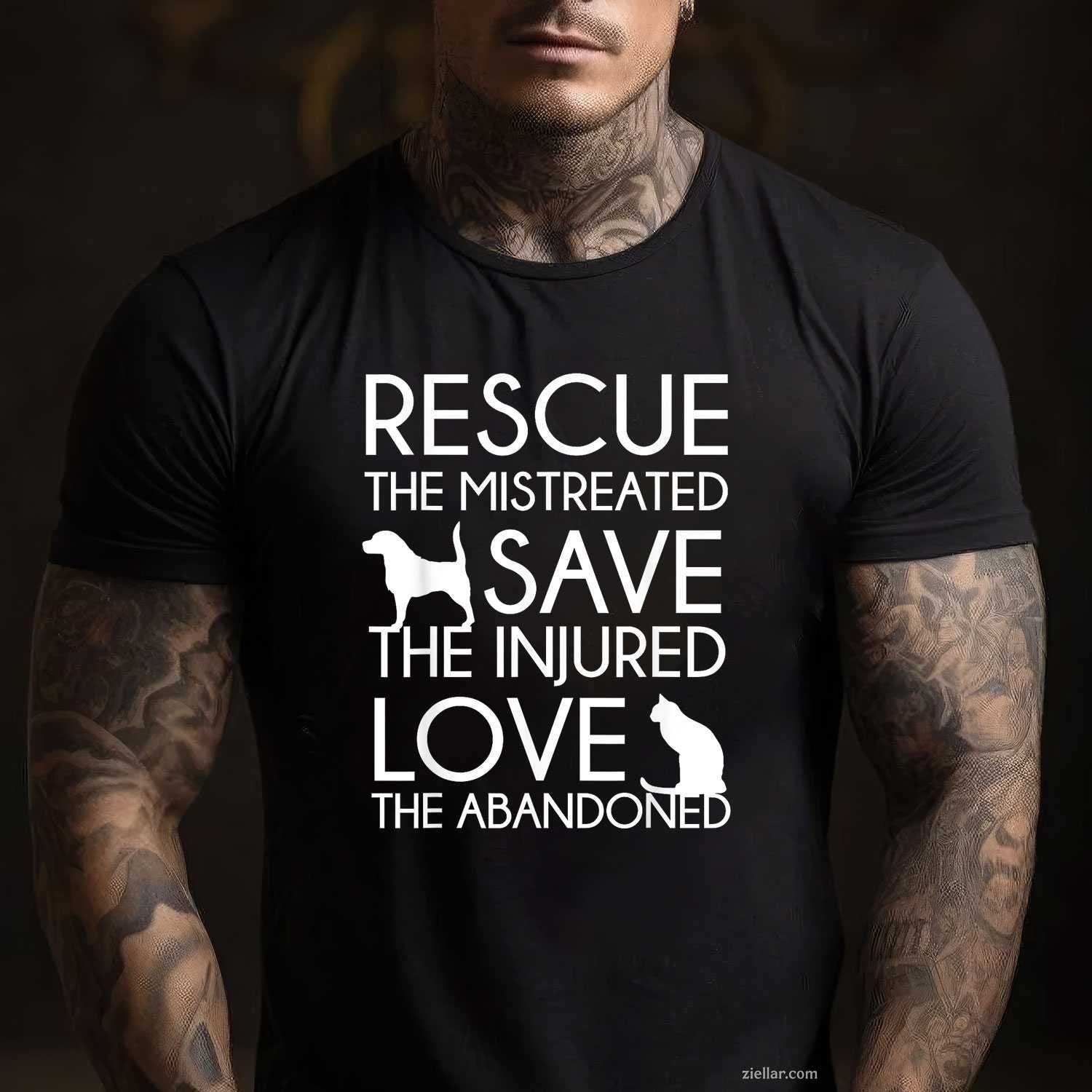 Animal Rescue Gift - Saving Animals T-Shirt, Dog Lover Vintage Graphic Tee For Men Women Adults