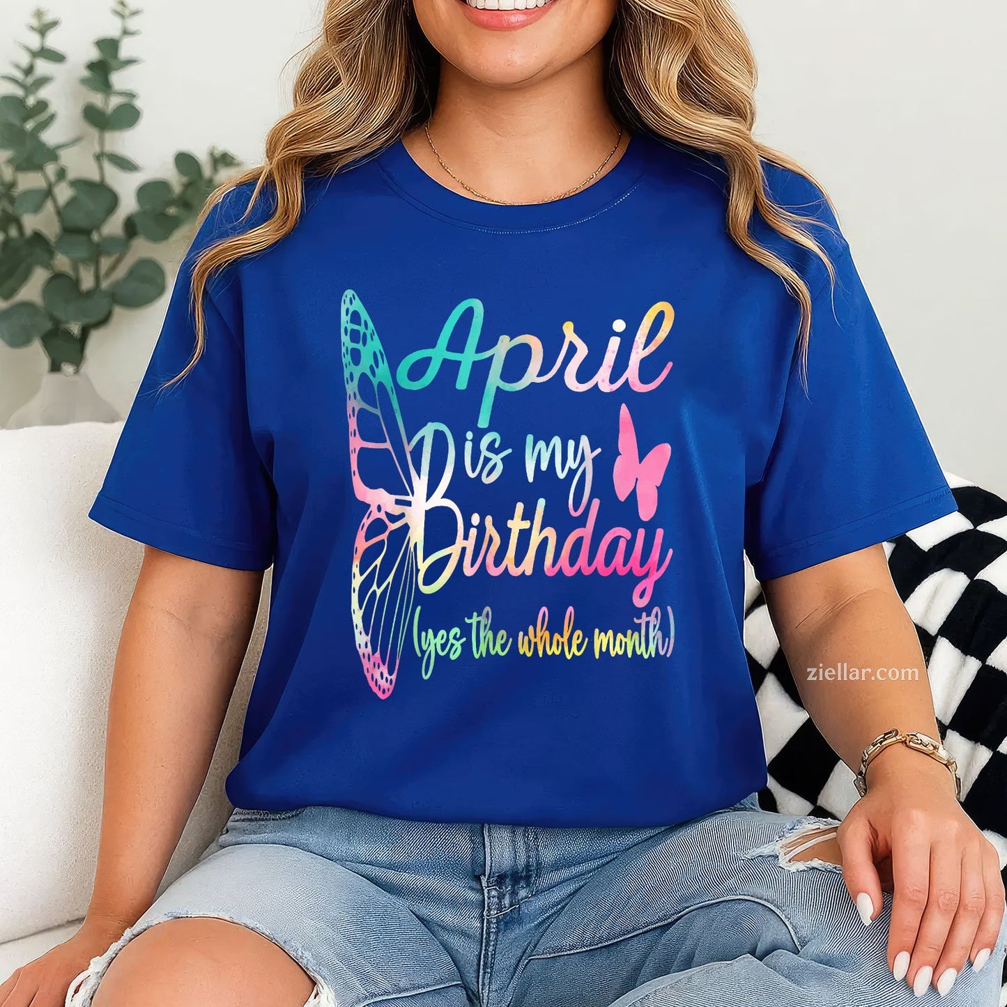 April Birthday Tee and T-Shirt for Women Adults, April Is My Birthday Girl T-Shirt Gift