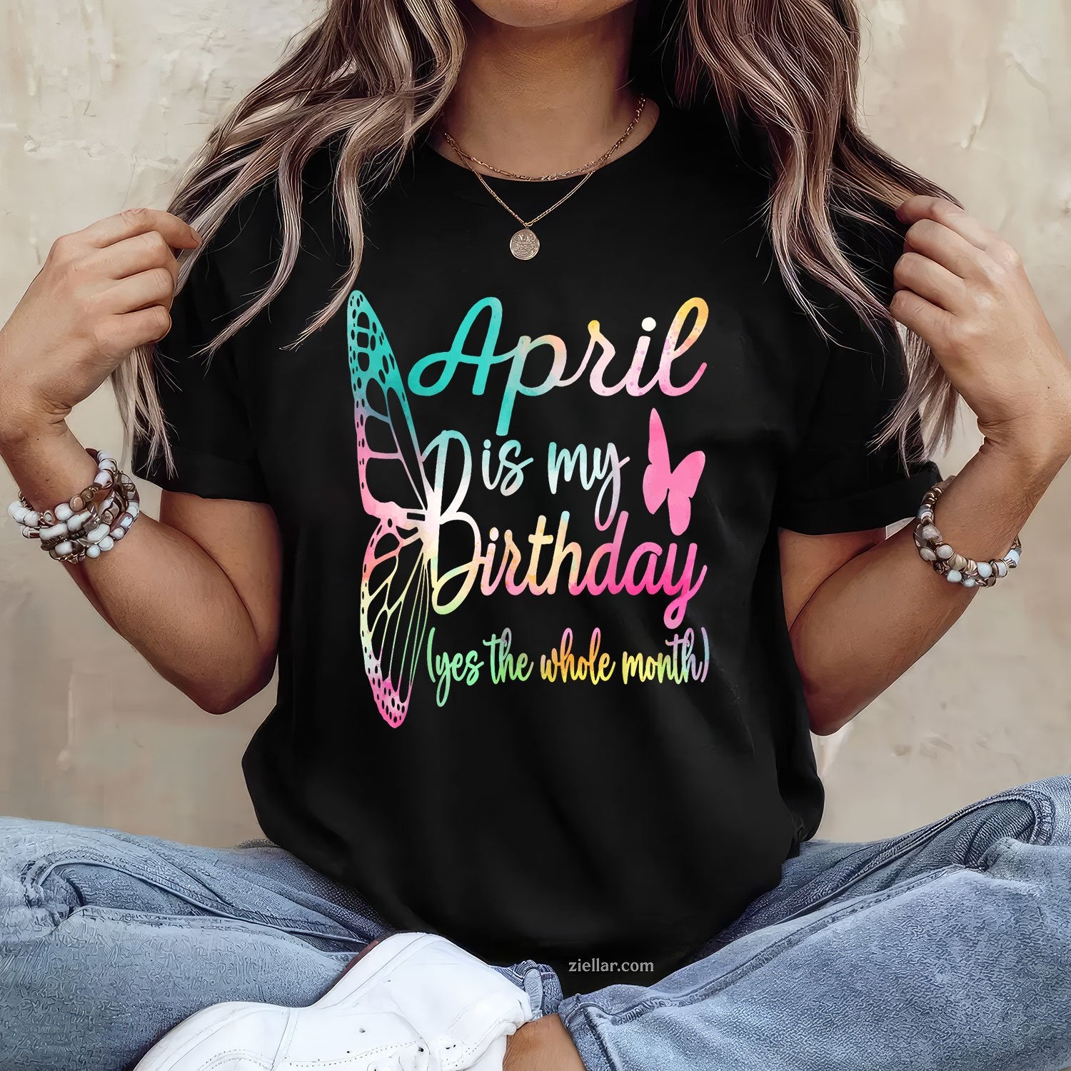 April Birthday Tee and T-Shirt for Women Adults, April Is My Birthday Girl T-Shirt Gift