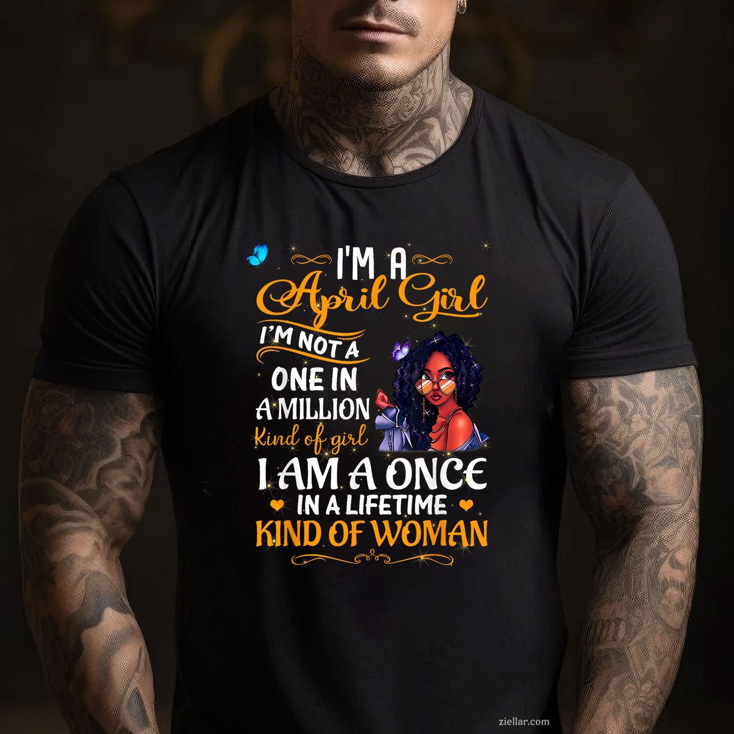 April Girl Tee and T-Shirt for Black Women, African American Birthday T-Shirt Gift for Adults