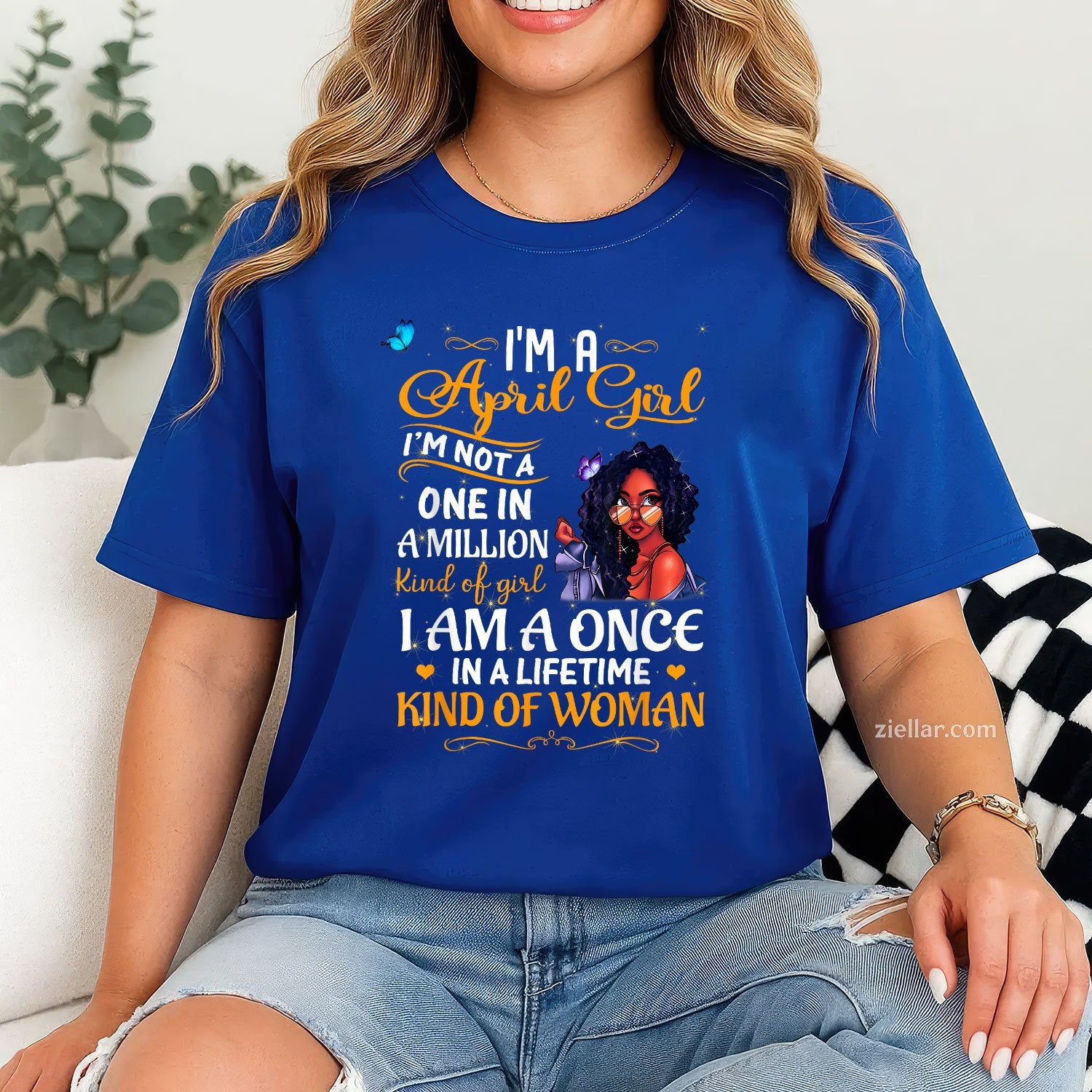 April Girl Tee and T-Shirt for Black Women, African American Birthday T-Shirt Gift for Adults
