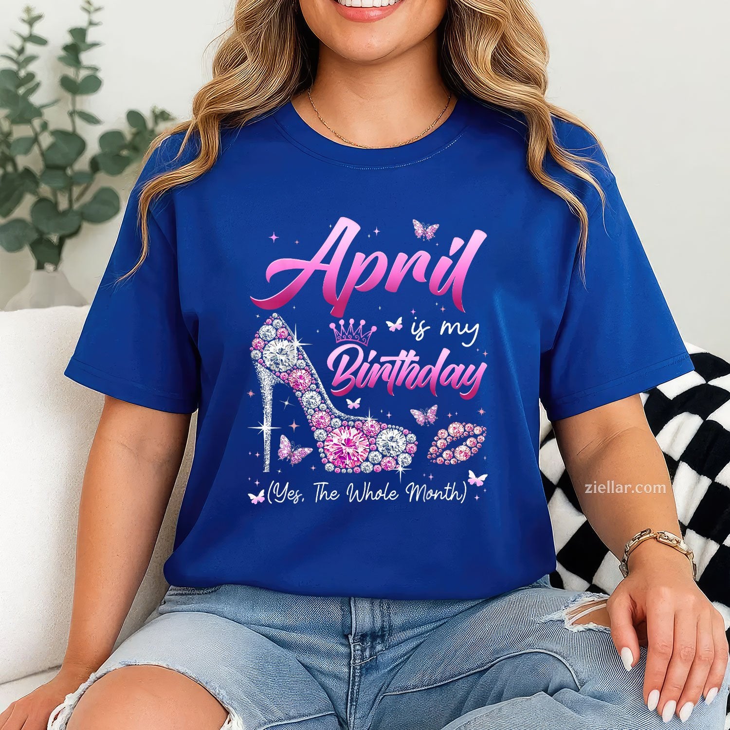 April Is My Birthday Queen Tee and T-Shirt, Whole Month Girl T-Shirt Gift for Women Adults