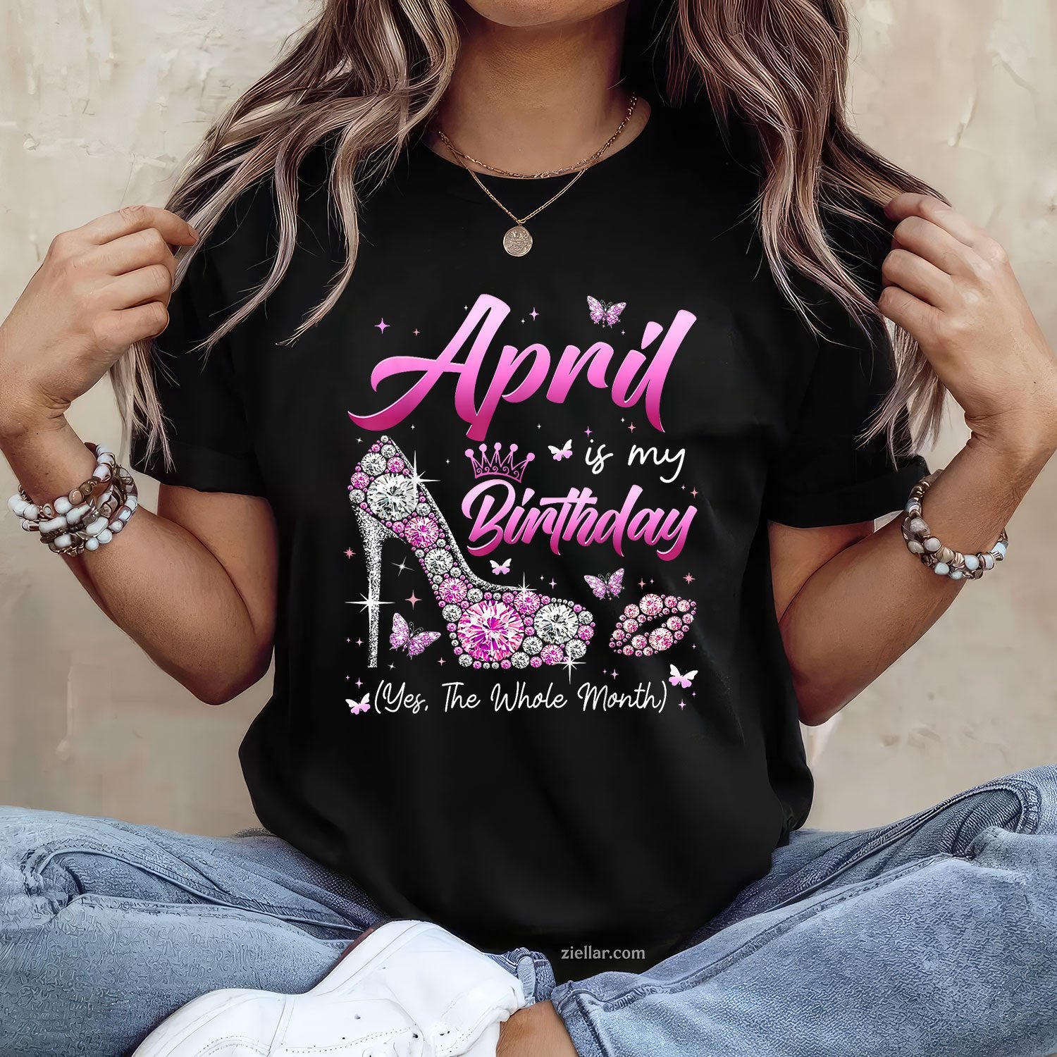 April Is My Birthday Queen Tee and T-Shirt, Whole Month Girl T-Shirt Gift for Women Adults