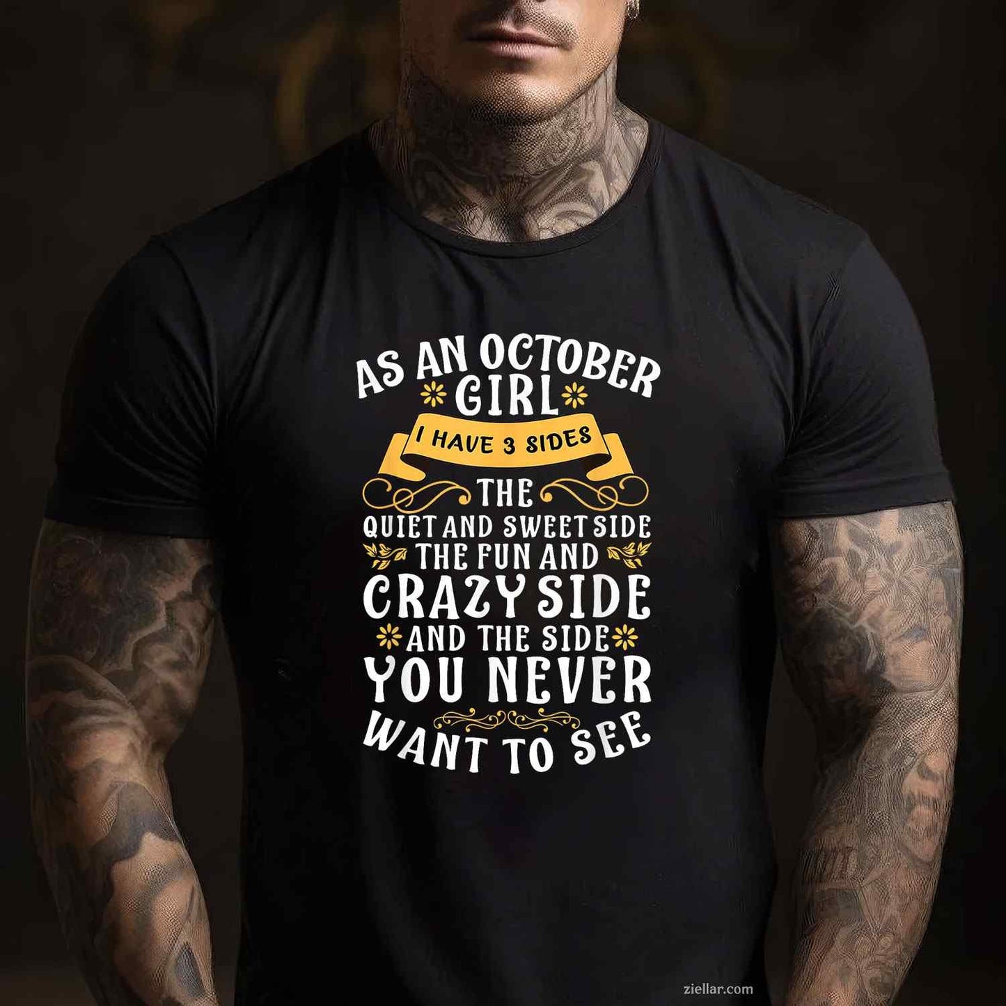 As An October I Have 3 Sides The Quiet And Sweet Side Tee, Birthday T-Shirt for Men Women Adults Unisex, Cool Casual Street Style, Premium Quality