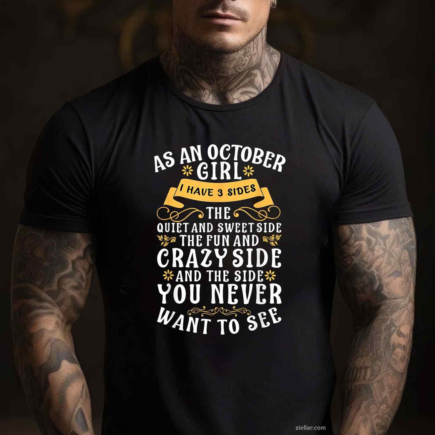 As An October I Have 3 Sides The Quiet And Sweet Side Tee, Birthday T-Shirt for Men Women Adults Unisex, Cool Casual Street Style, Premium Quality