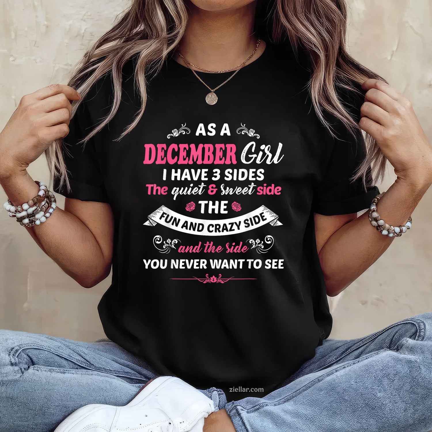 As a December Girl Tee and T-Shirt, Birthday Gift T-Shirt for Women Adults Born in December