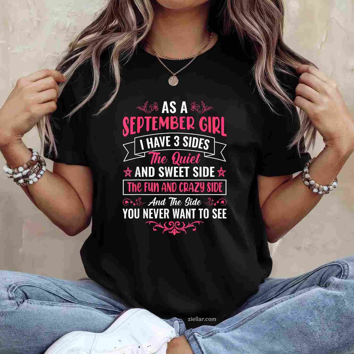 As a September girl - girls T-Shirt Tee for Men Women Adults Unisex