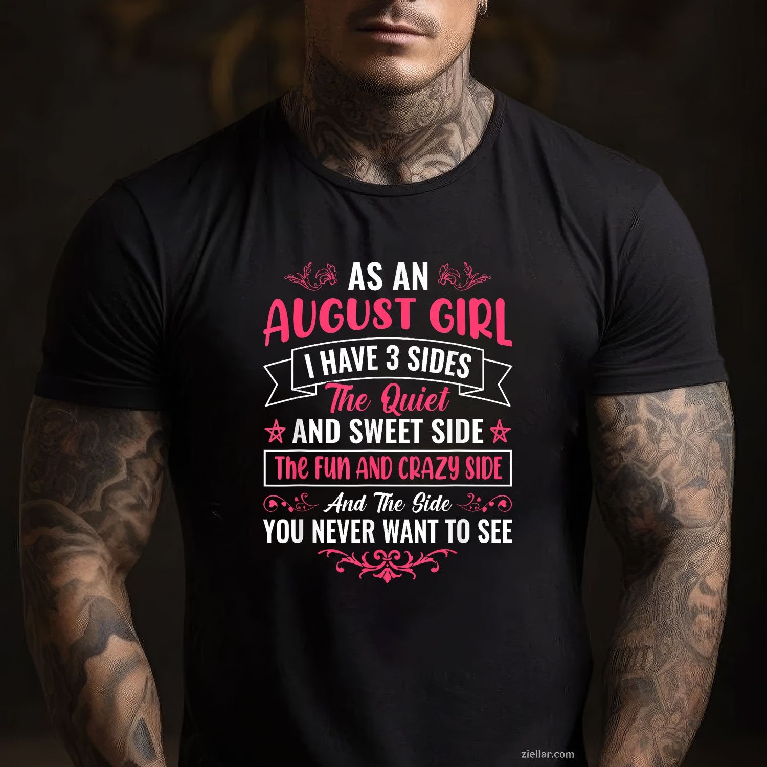 As an August Girl Tee and T-Shirt, Birthday Gift T-Shirt for Women Adults Born in August