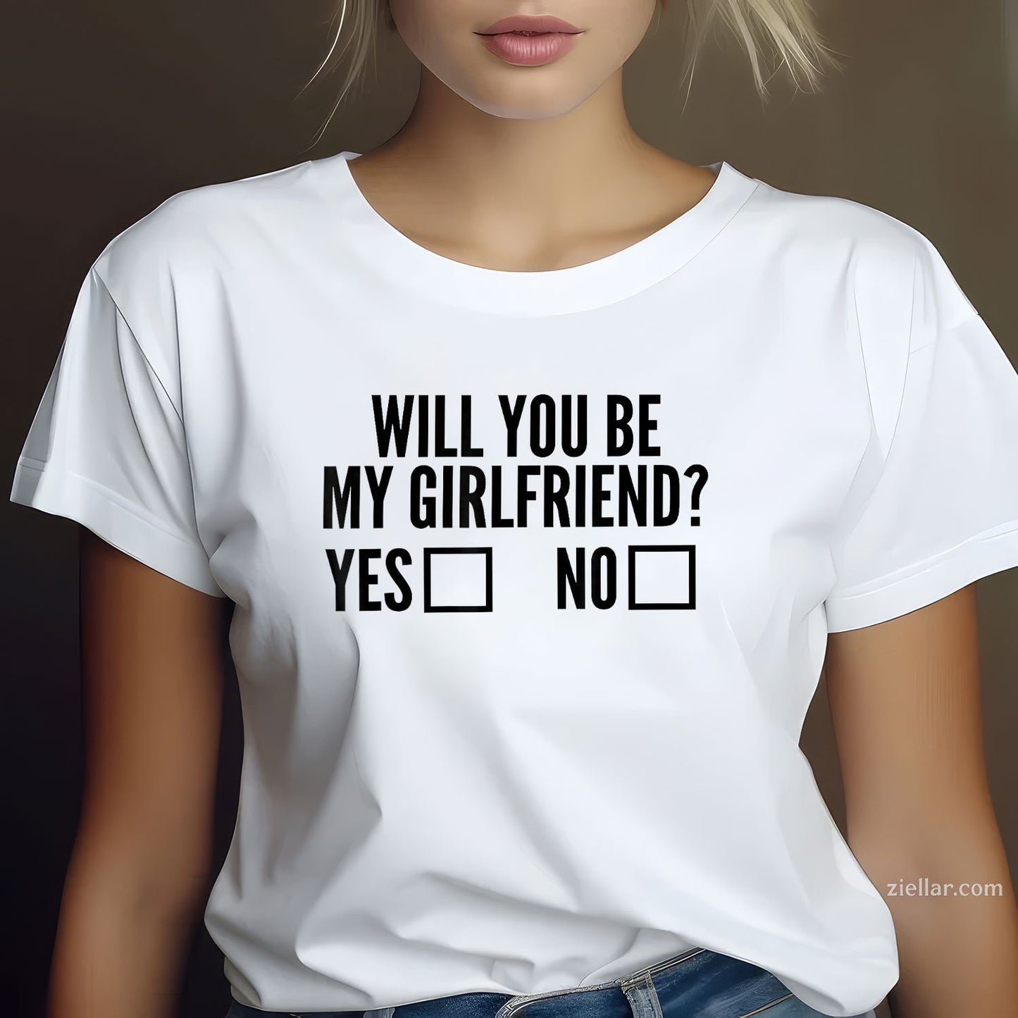Ask Her Will You Be My Girlfriend Valentine's Day Tee and T-Shirt, Funny Relationship Gift T-Shirt for Couples and Adults