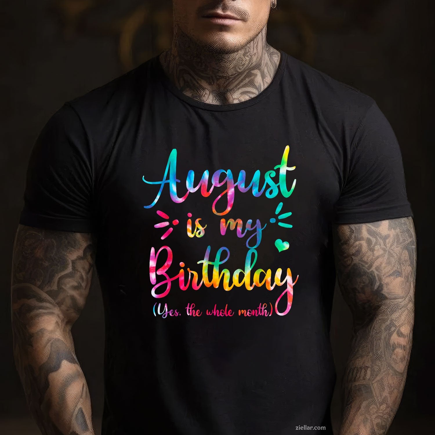 August Birthday Month Tee and T-Shirt, Whole Month Celebration T-Shirt for Adults