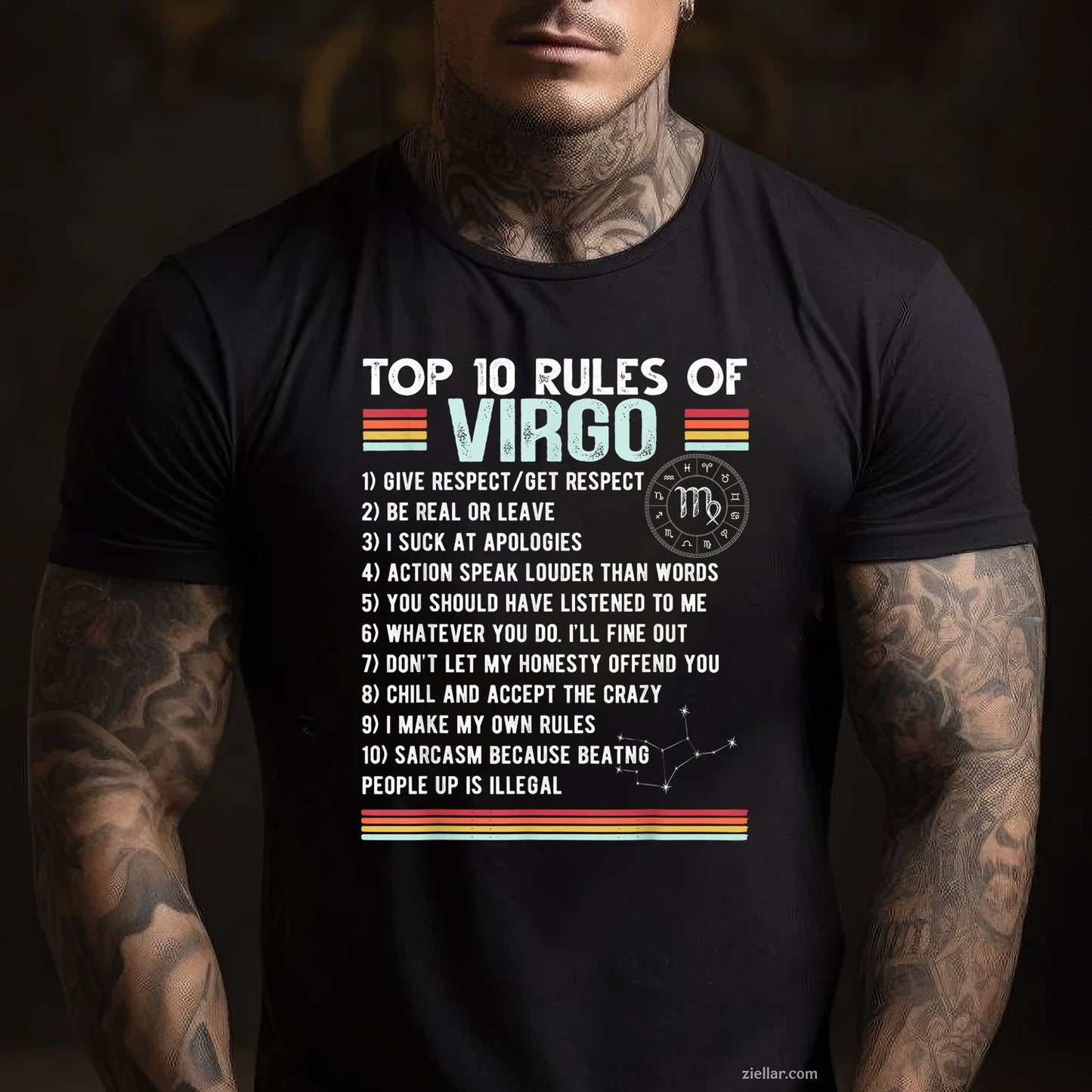 August September Zodiac Tee and T-Shirt, Virgo Birthday Astrology T-Shirt Gift for Adults
