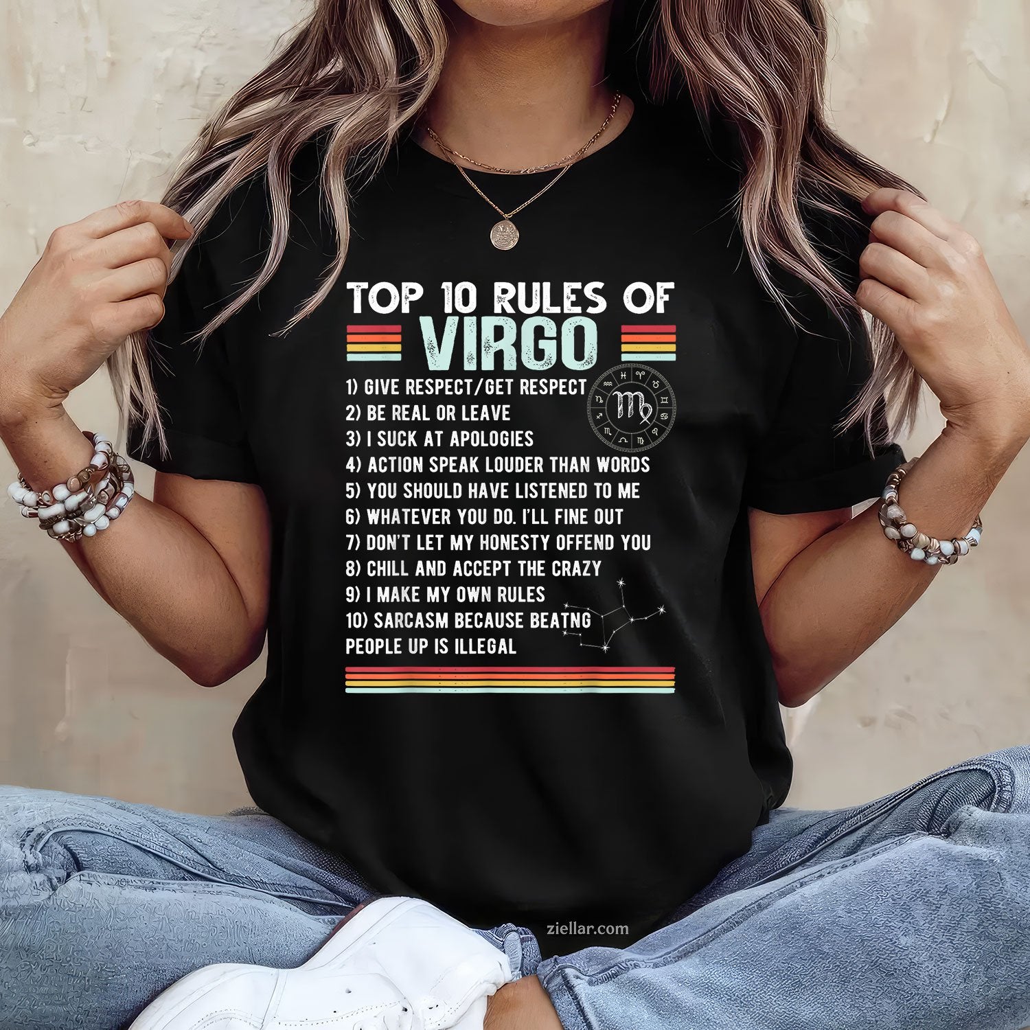 August September Zodiac Tee and T-Shirt, Virgo Birthday Astrology T-Shirt Gift for Adults