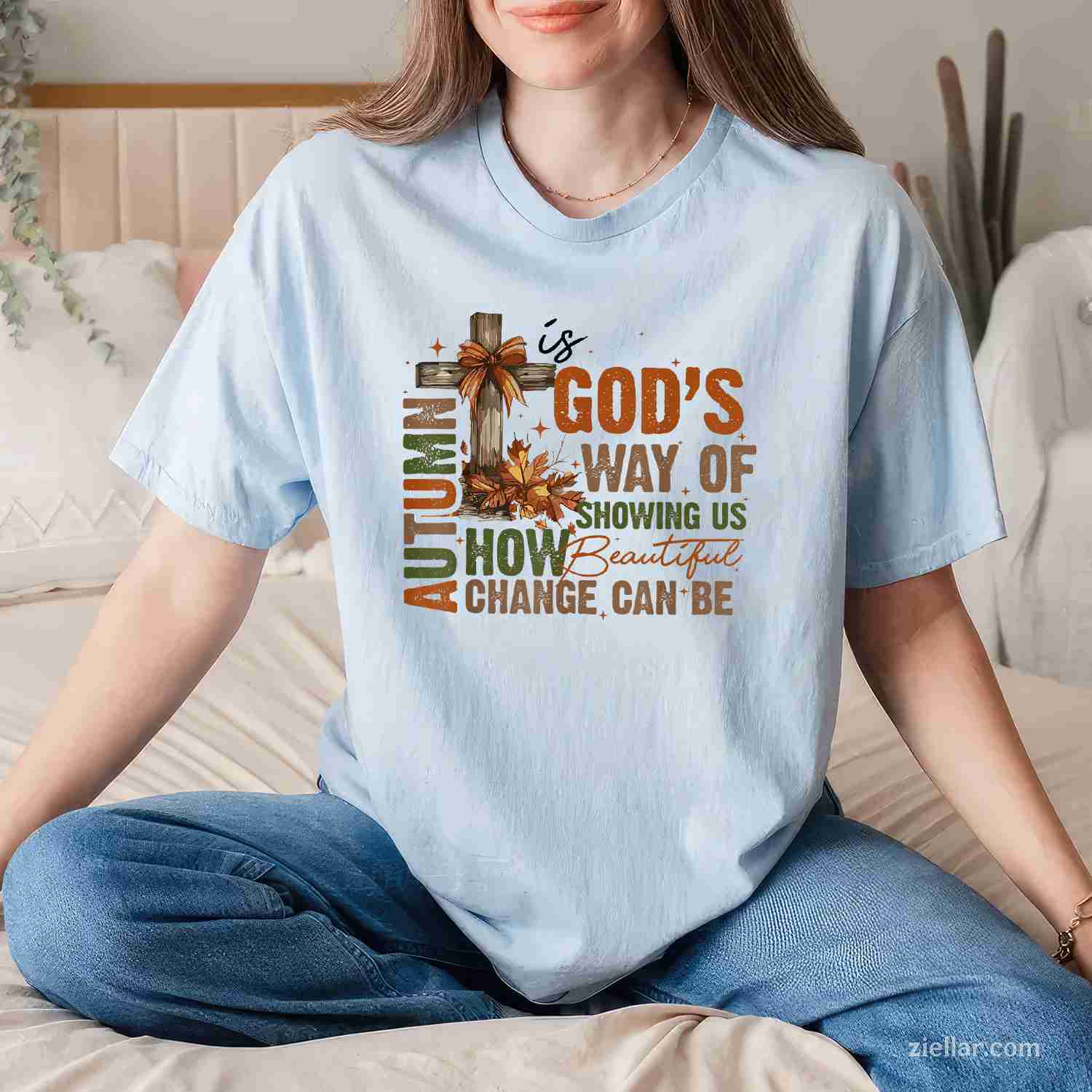Autumn Is God's Way Of Showing US Beautiful Fall Christian T-Shirt and Tee for Adults Men Women Unisex