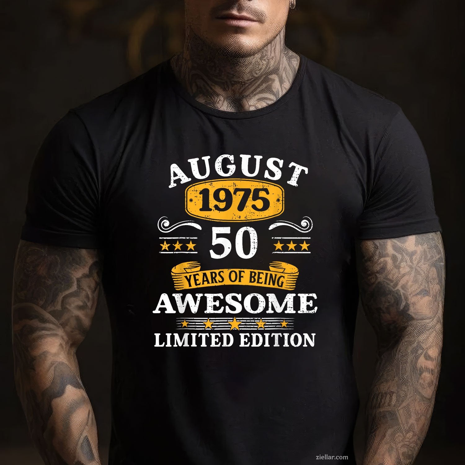 Awesome Since August 1975 Tee and T-Shirt, 50th Birthday Gift T-Shirt for Adults