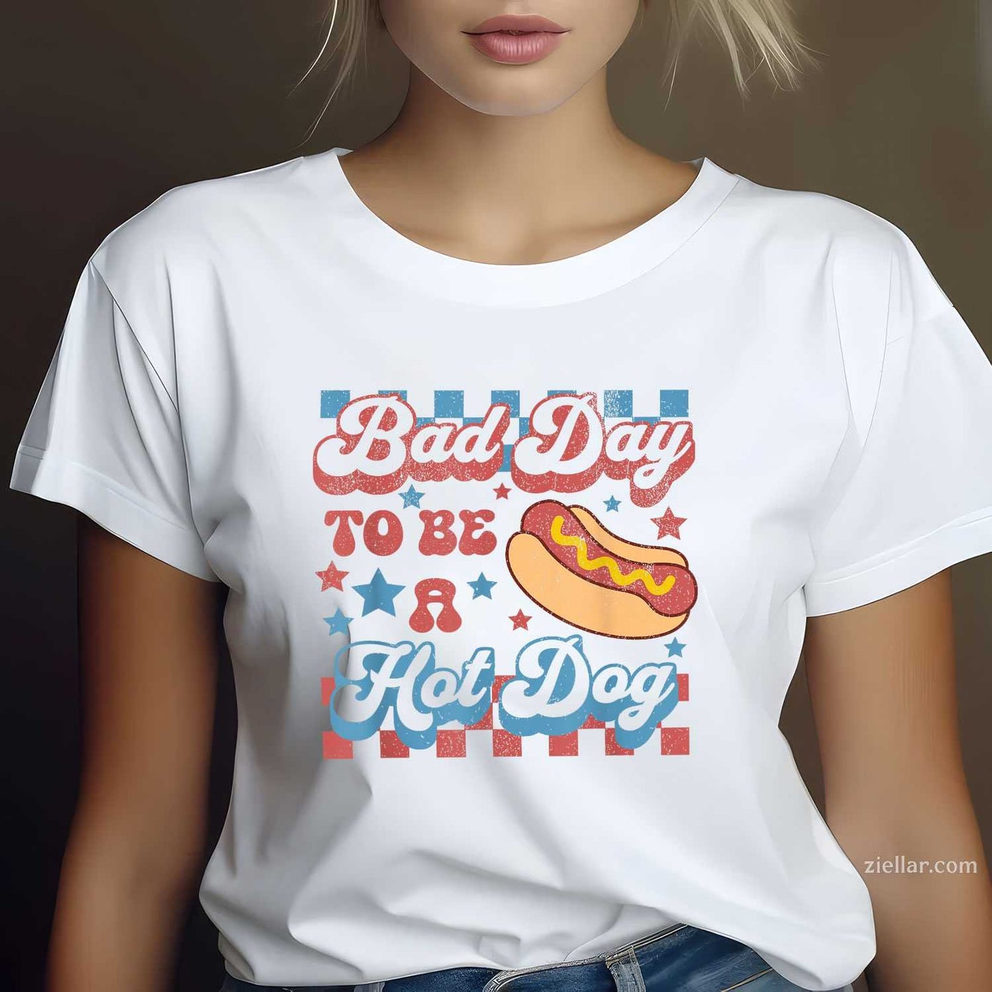 Bad Day To Be A Hot Dog Funny BBQ Grilling 4th Of July T-Shirt Tee for Men Women Adults Unisex