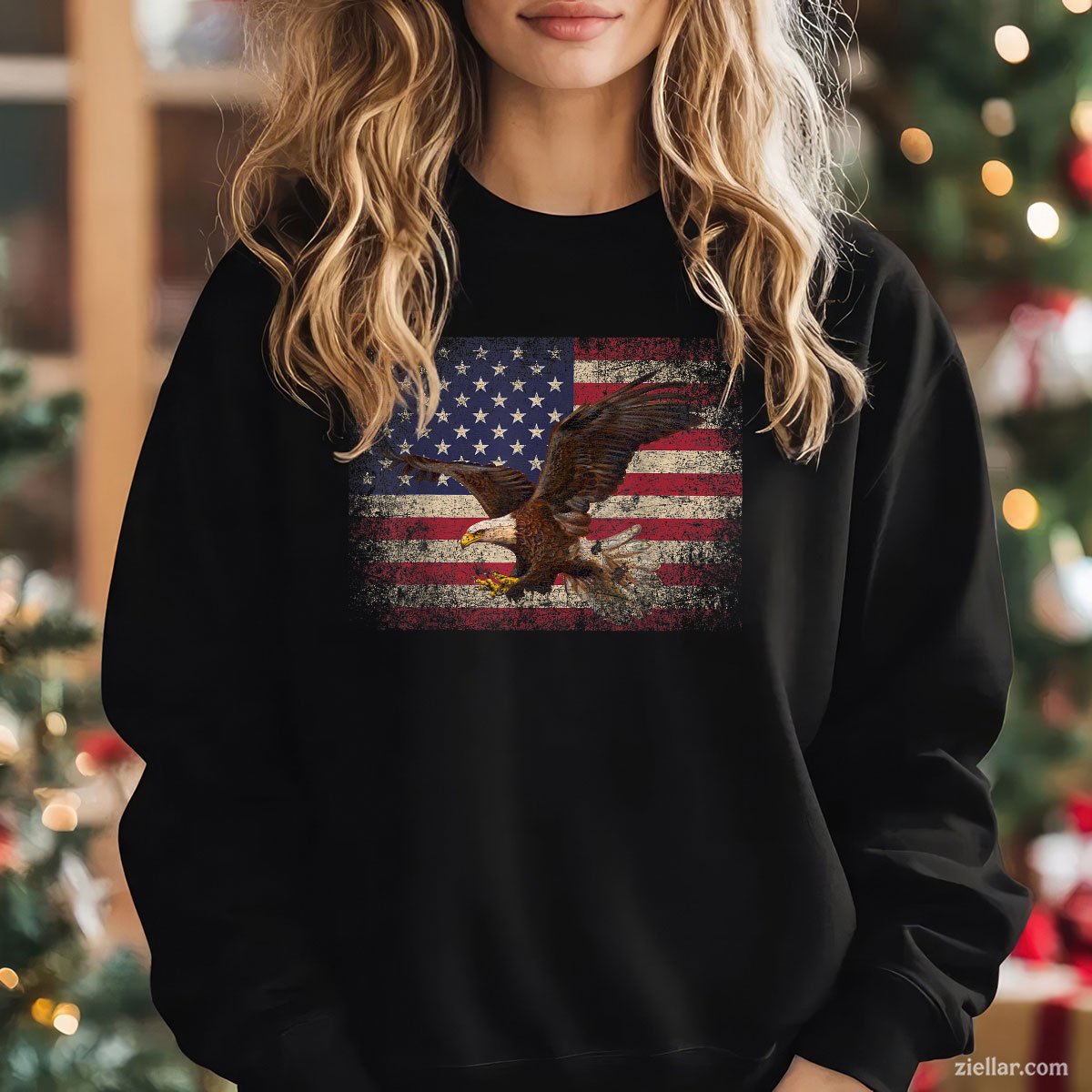 Bald Eagle 4th of July Christmas Gift American Flag Country Sweatshirt