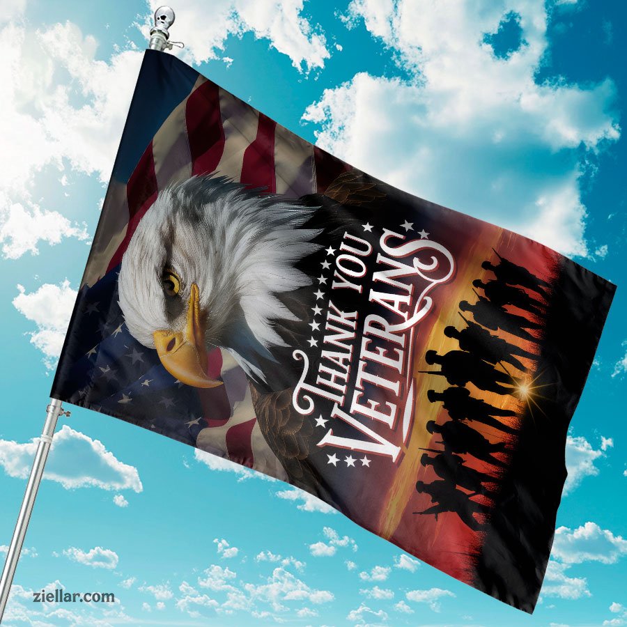 Bald Eagle and Soldiers Garden Flag Patriotic Outdoor Decor for Yard or Home