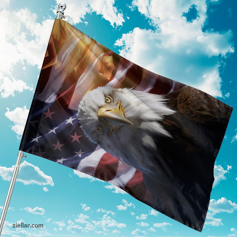 Bald Eagle American Flag Garden Decor Patriotic Yard Banner USA Home Gift