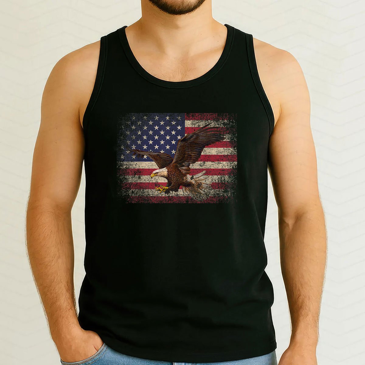 Bald Eagle 4th of July Christmas Gift American Flag Country Tank Top Shirt